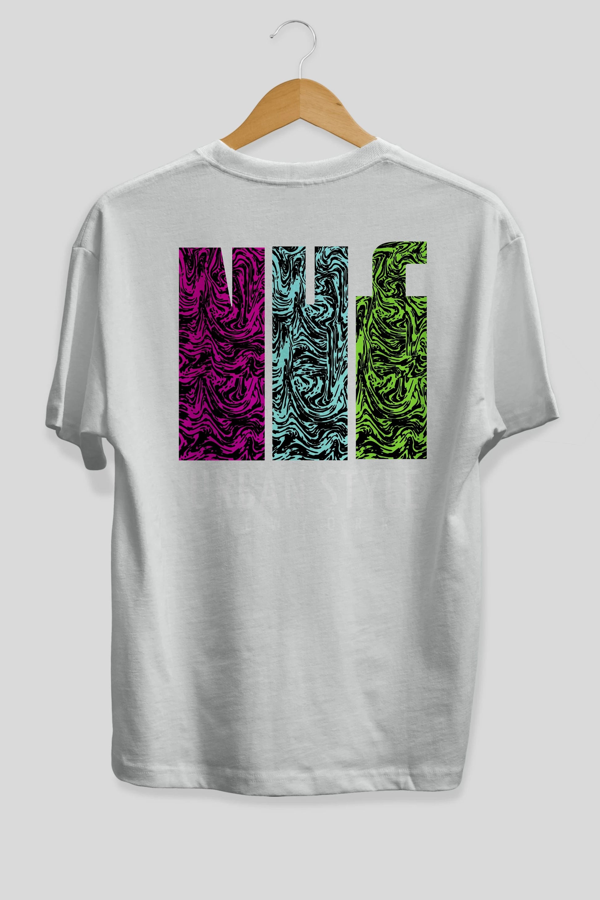 Urban Style Newyork Arka Baskılı Oversize t-shirt Erkek Kadın Unisex
