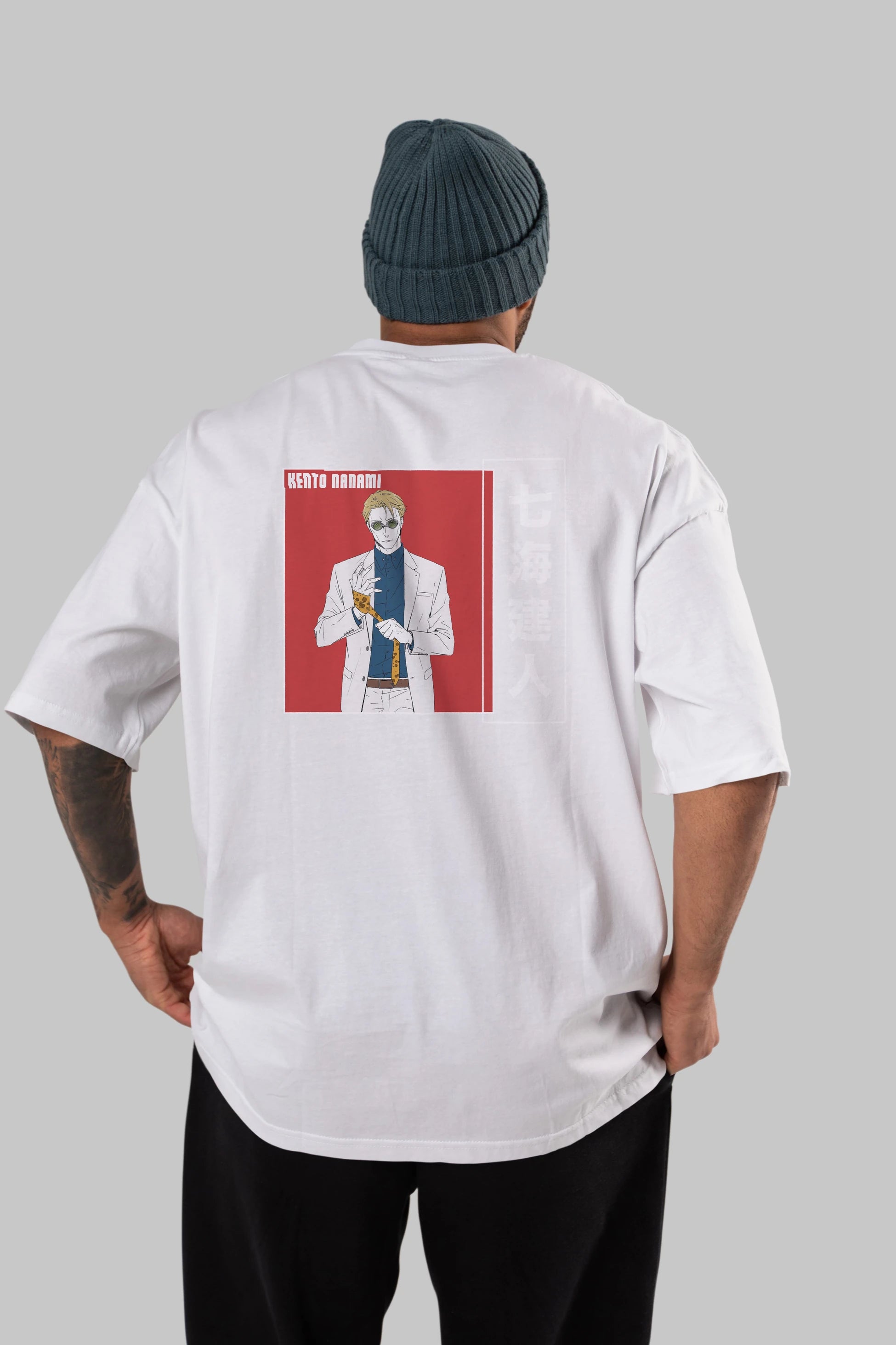 Kento Nanami 1 Anime Arka Baskılı Oversize t-shirt Erkek Kadın Unisex