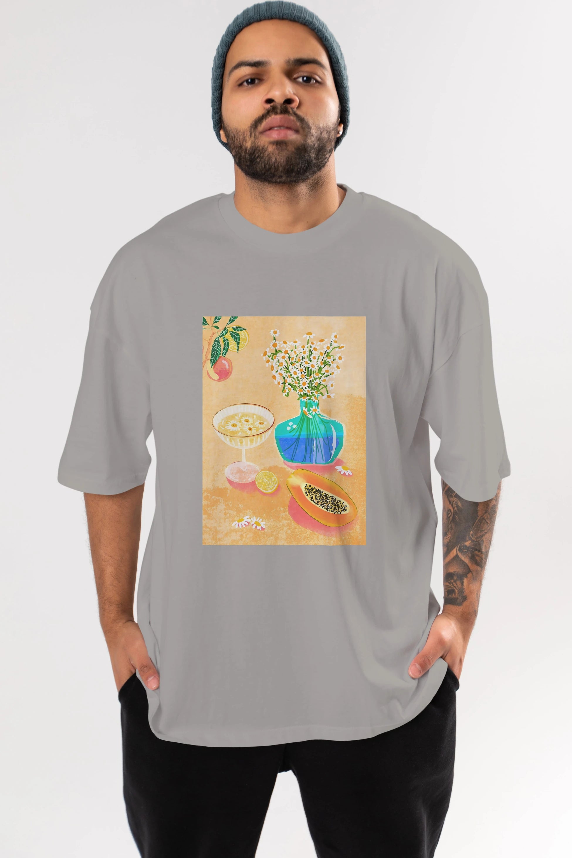Cheers 2 Ön Baskılı Oversize t-shirt Erkek Kadın Unisex %100 Pamuk Bisiklet Yaka tişort
