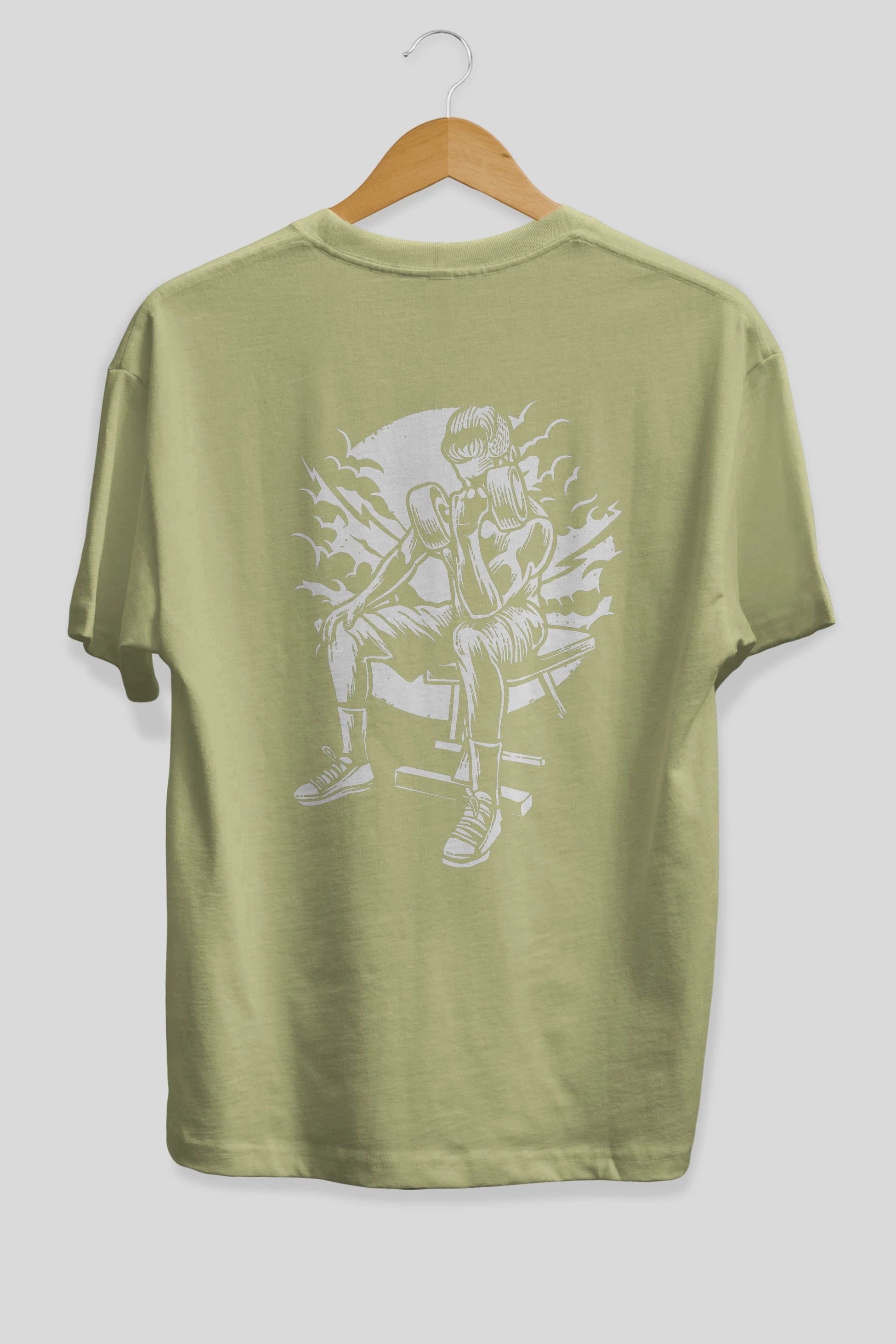 No Pain No Gain Arka Baskılı Oversize t-shirt Erkek Kadın Unisex %100 Pamuk