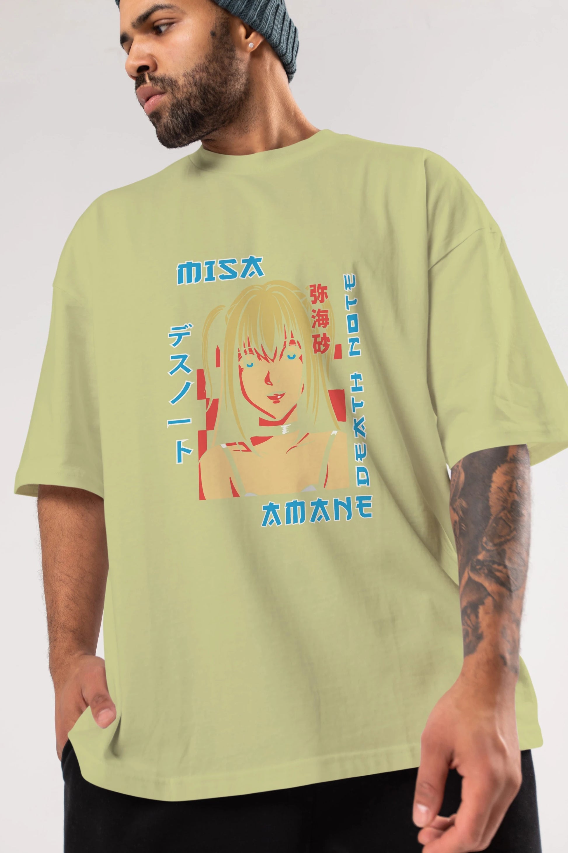 MISA-DEATH NOTE Anime Ön Baskılı Oversize t-shirt %100 pamuk Erkek Kadın Unisex