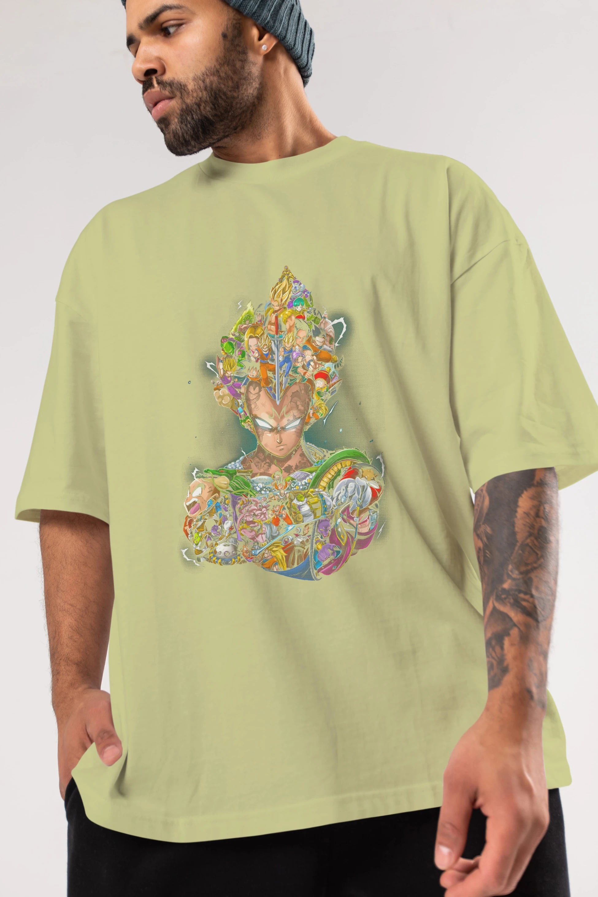 DRAGON BALL ART (3) Anime Ön Baskılı Oversize t-shirt %100 pamuk Erkek Kadın Unisex