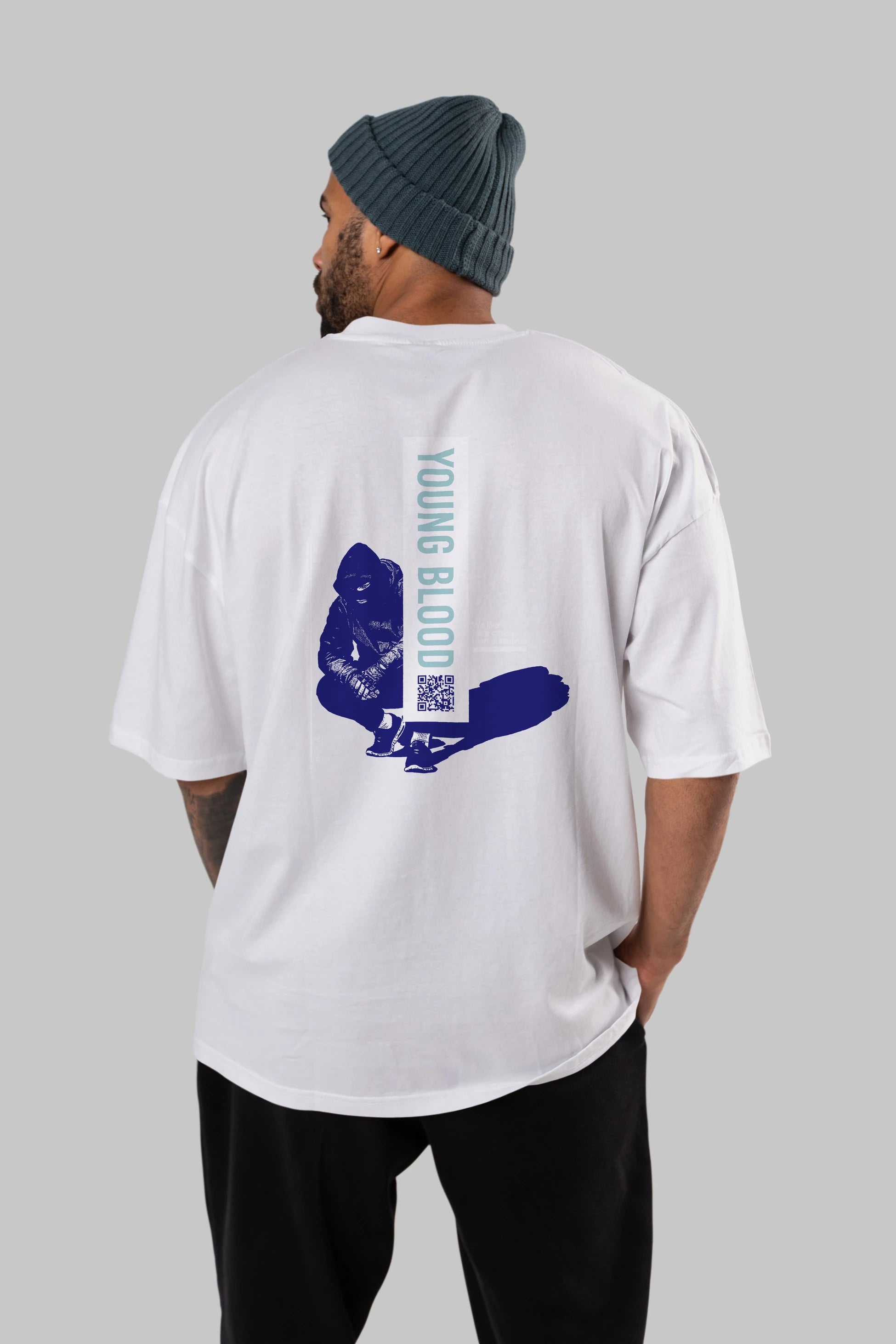 Young Blood Arka Baskılı Oversize t-shirt Erkek Kadın Unisex