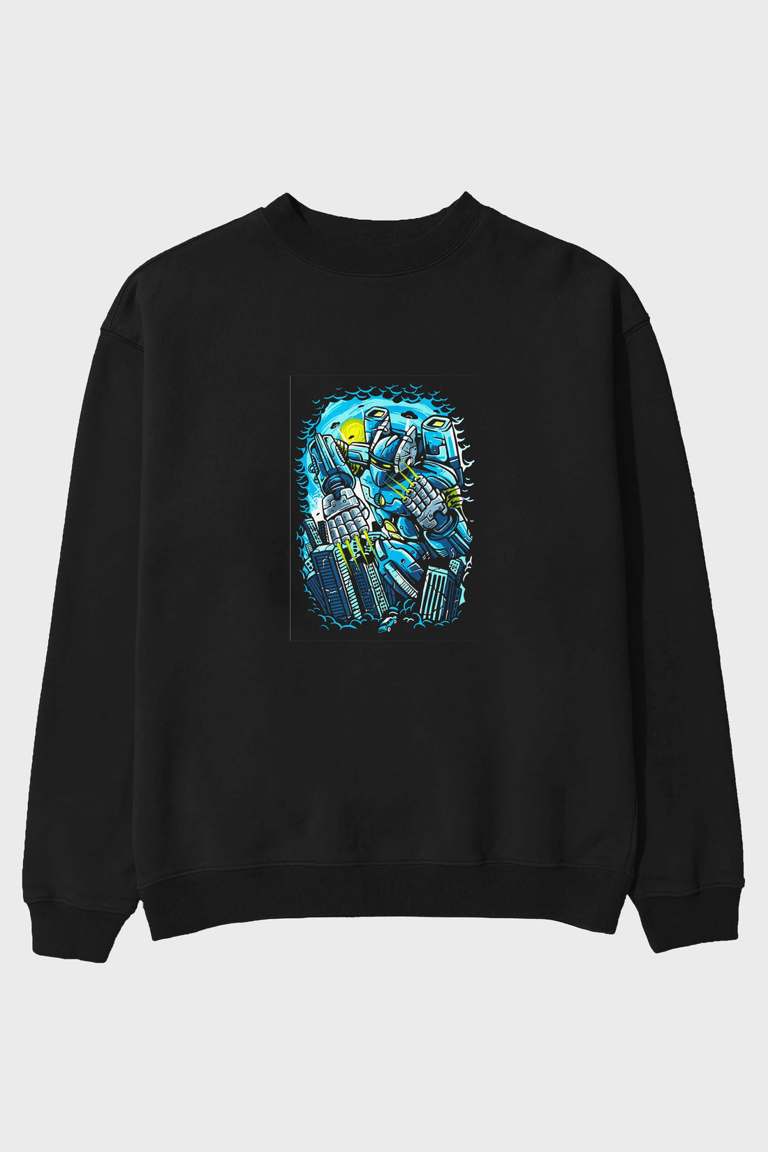 Destroy The City Ön Baskılı Oversize Sweatshirt Erkek Kadın Unisex