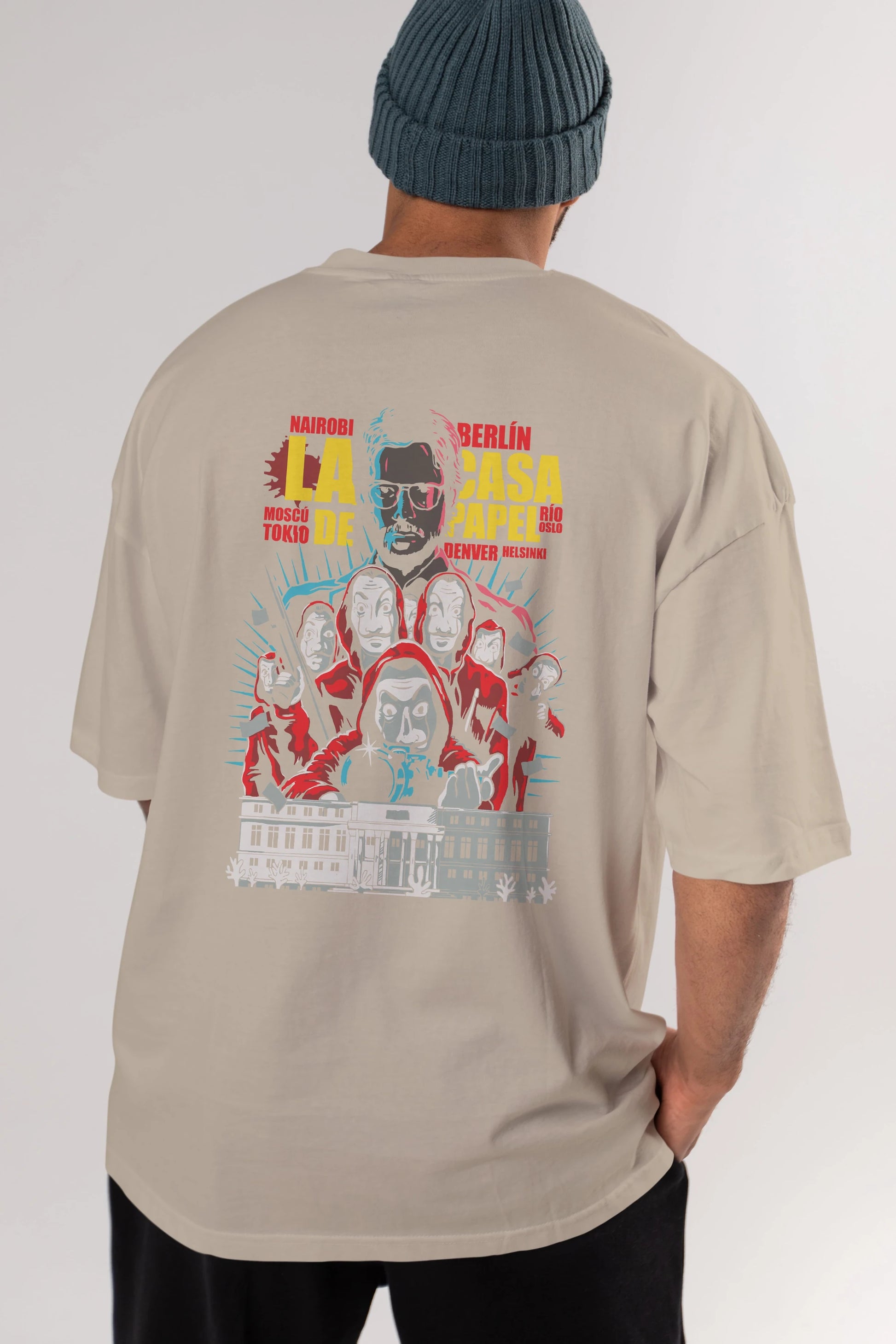 La Casa De Papel (6) Arka Baskılı Oversize t-shirt Erkek Kadın Unisex %100 Pamuk Bisiklet Yaka tişort