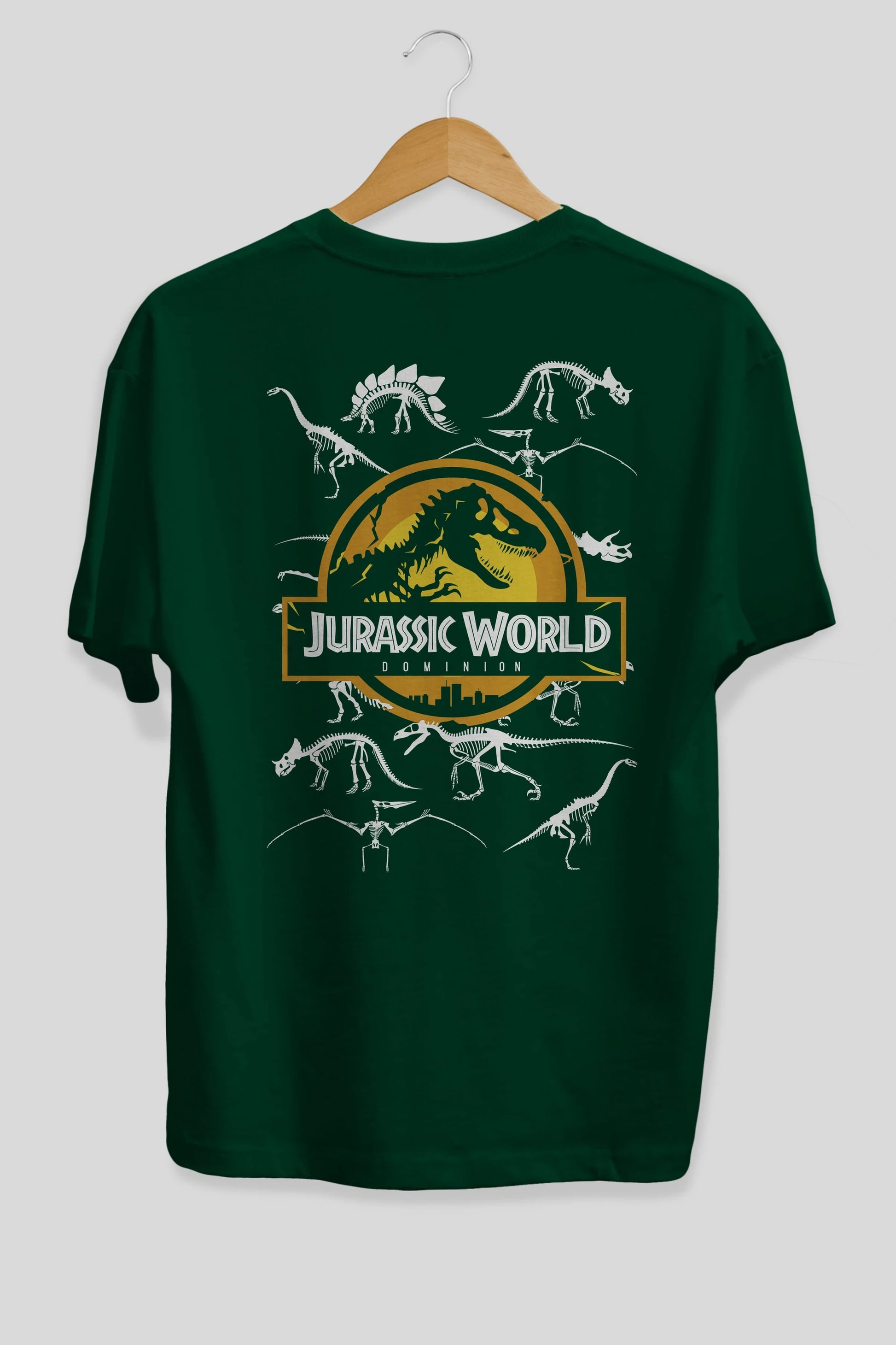 Jurassic Park (5) Arka Baskılı Oversize t-shirt Erkek Kadın Unisex %100 Pamuk Bisiklet Yaka tişort