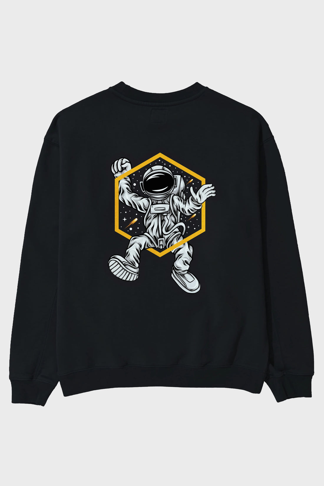 Astrofun Sticker Arka Baskılı Oversize Sweatshirt Erkek Kadın Unisex