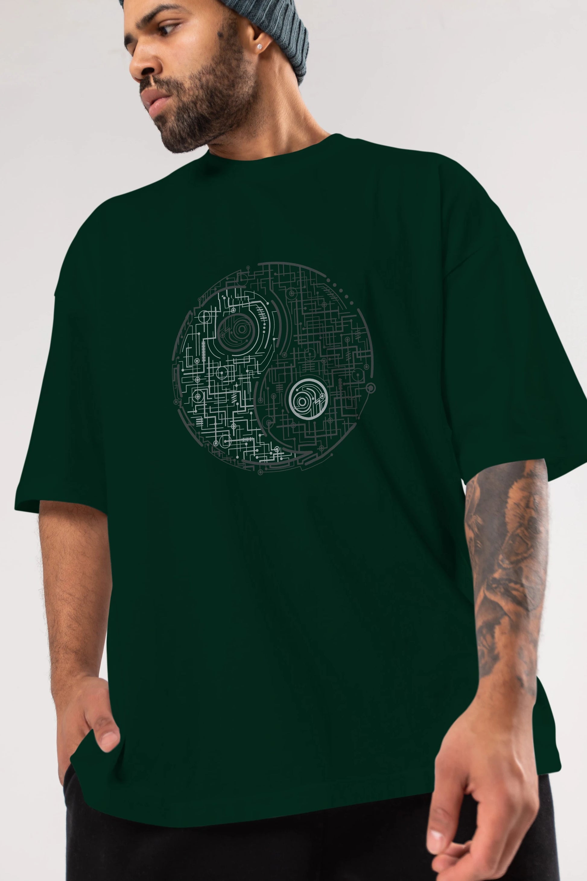 Electric Balance Ön Baskılı Oversize t-shirt %100 pamuk Erkek Kadın Unisex