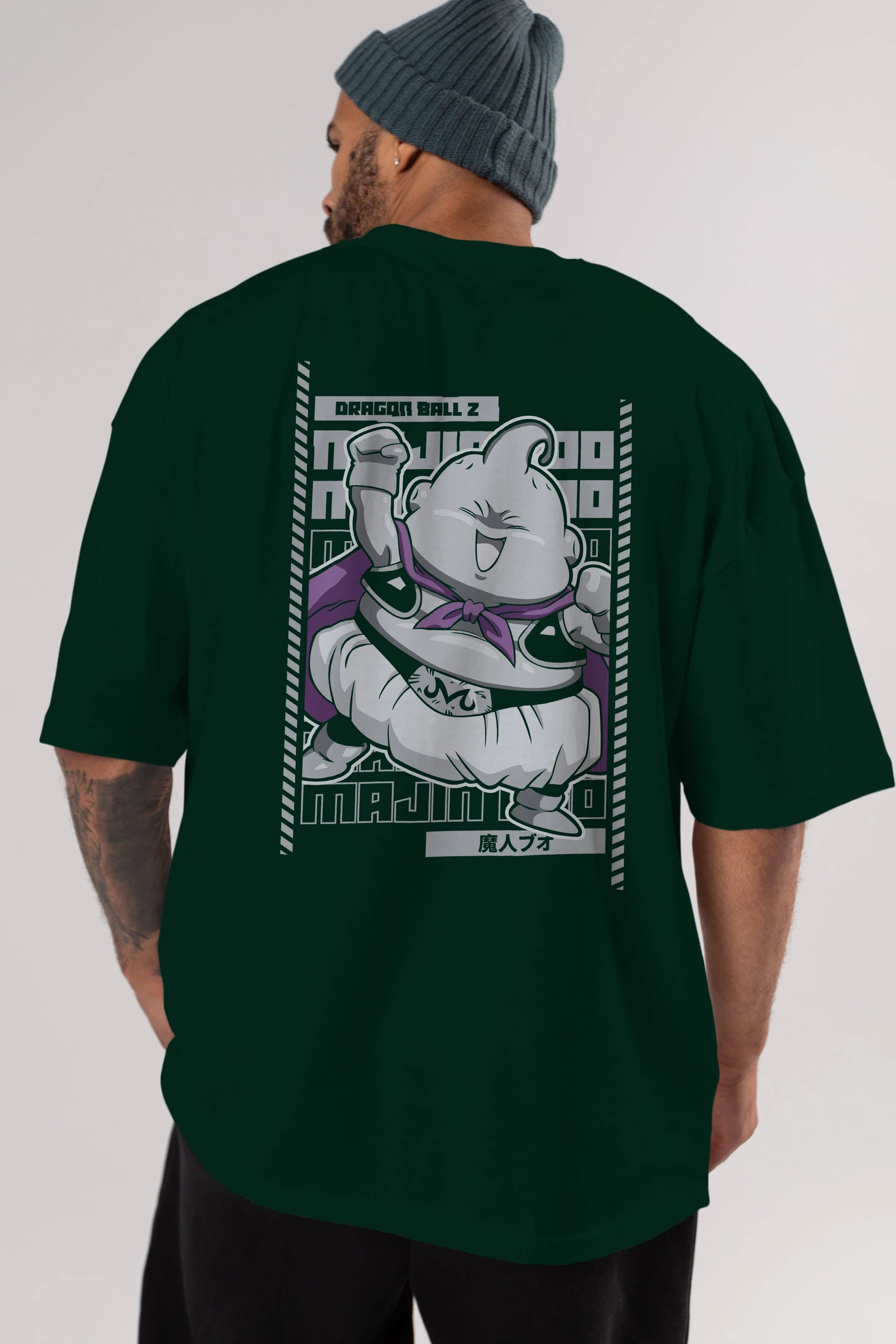 MAJIN BOO2 Anime Arka Baskılı Oversize t-shirt Erkek Kadın Unisex