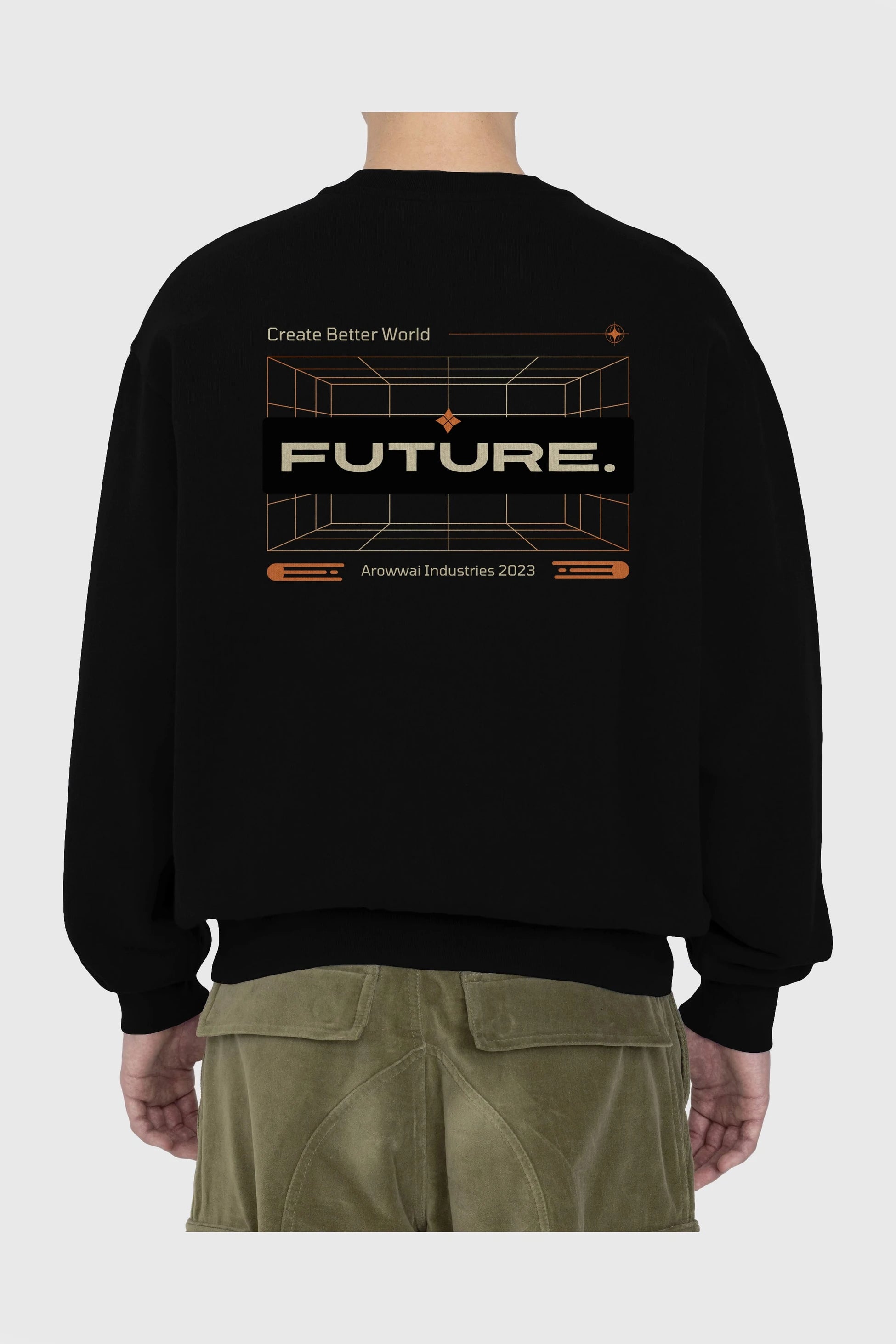 Future Arka Baskılı Oversize Sweatshirt Erkek Kadın Unisex