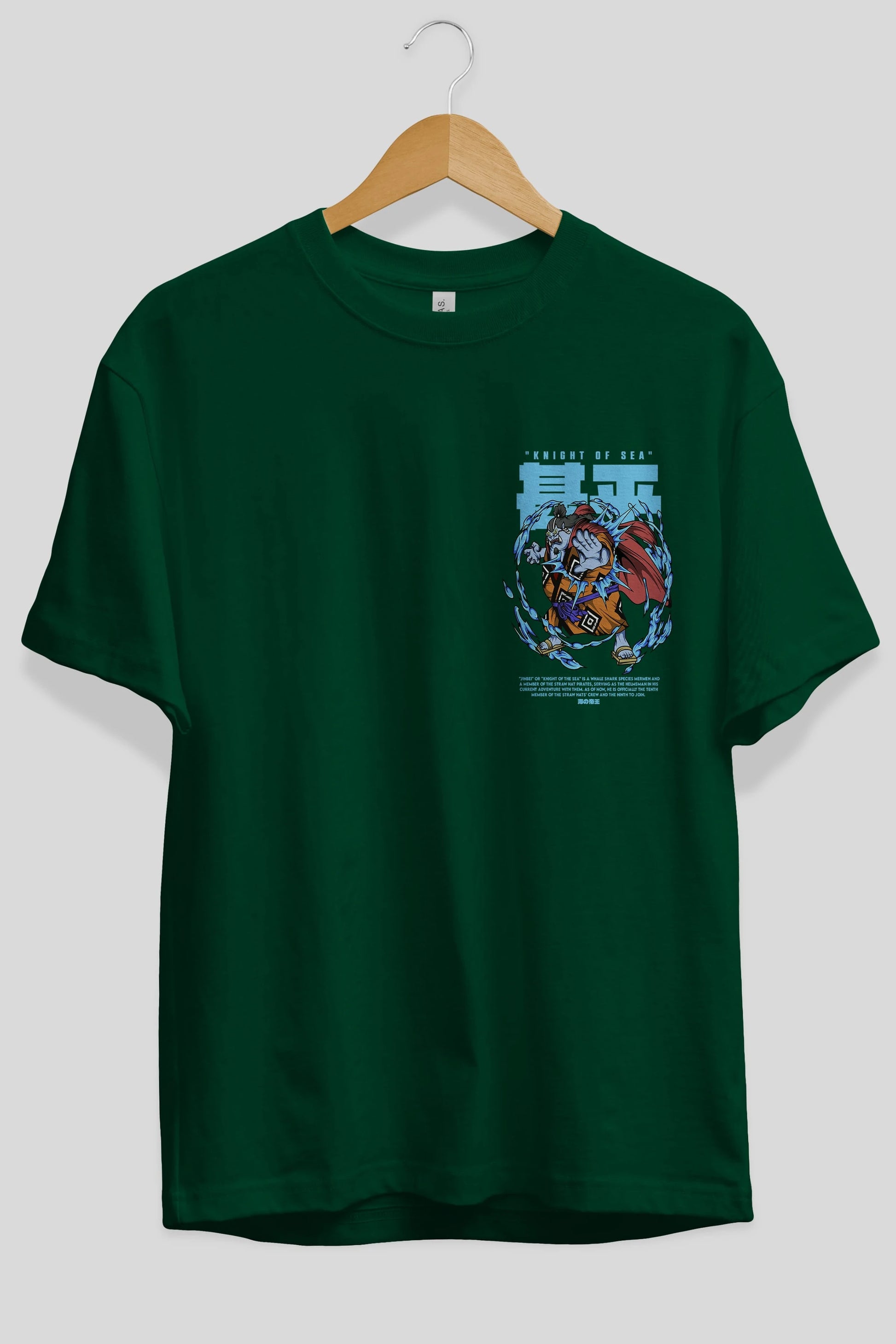 Jinbei Ön Sol Baskılı Oversize t-shirt Erkek Kadın Unisex %100 Pamuk Bisiklet Yaka tişort
