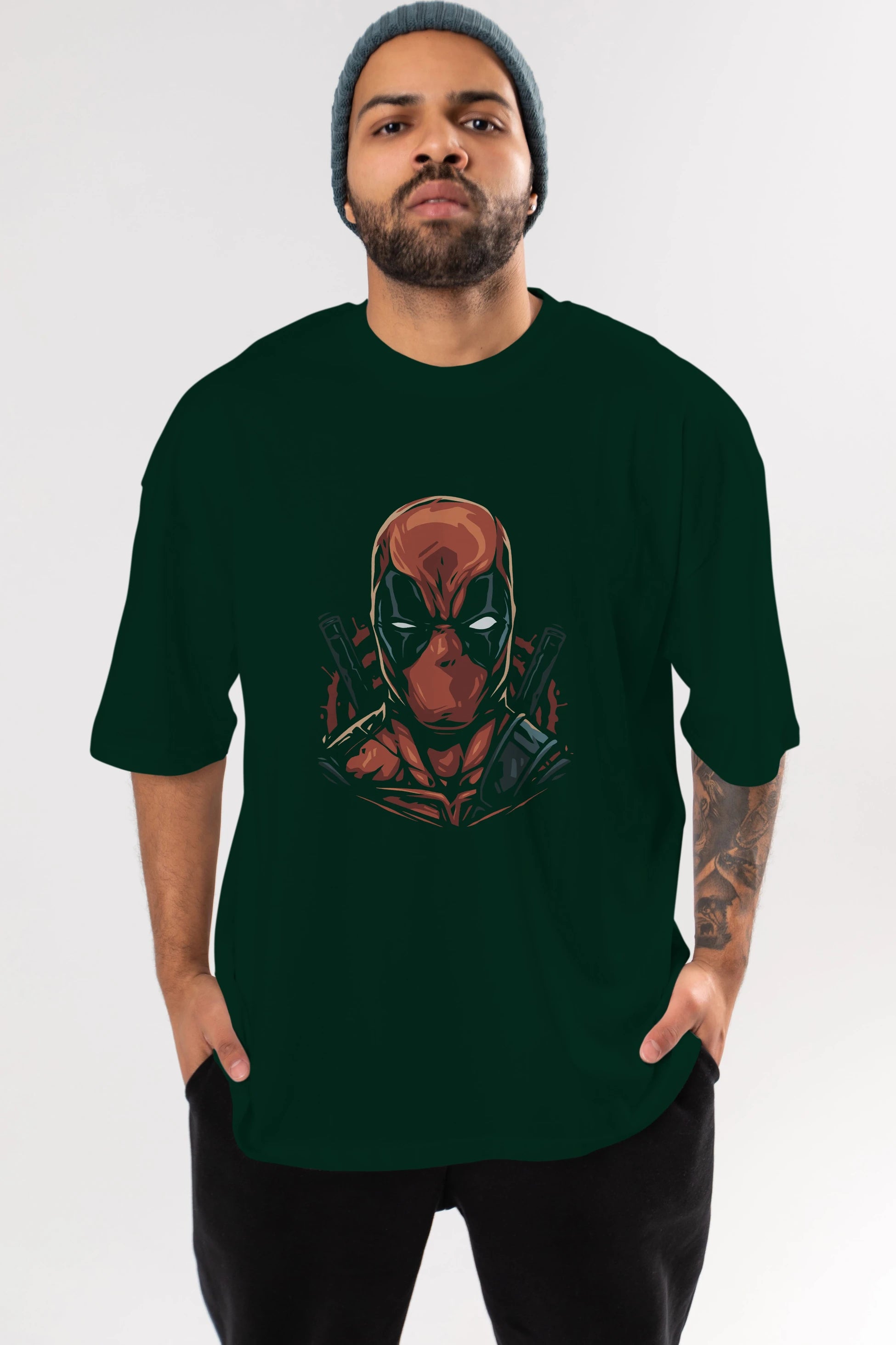 Deadpool (10) Ön Baskılı Oversize t-shirt Erkek Kadın Unisex %100 Pamuk Bisiklet Yaka tişort