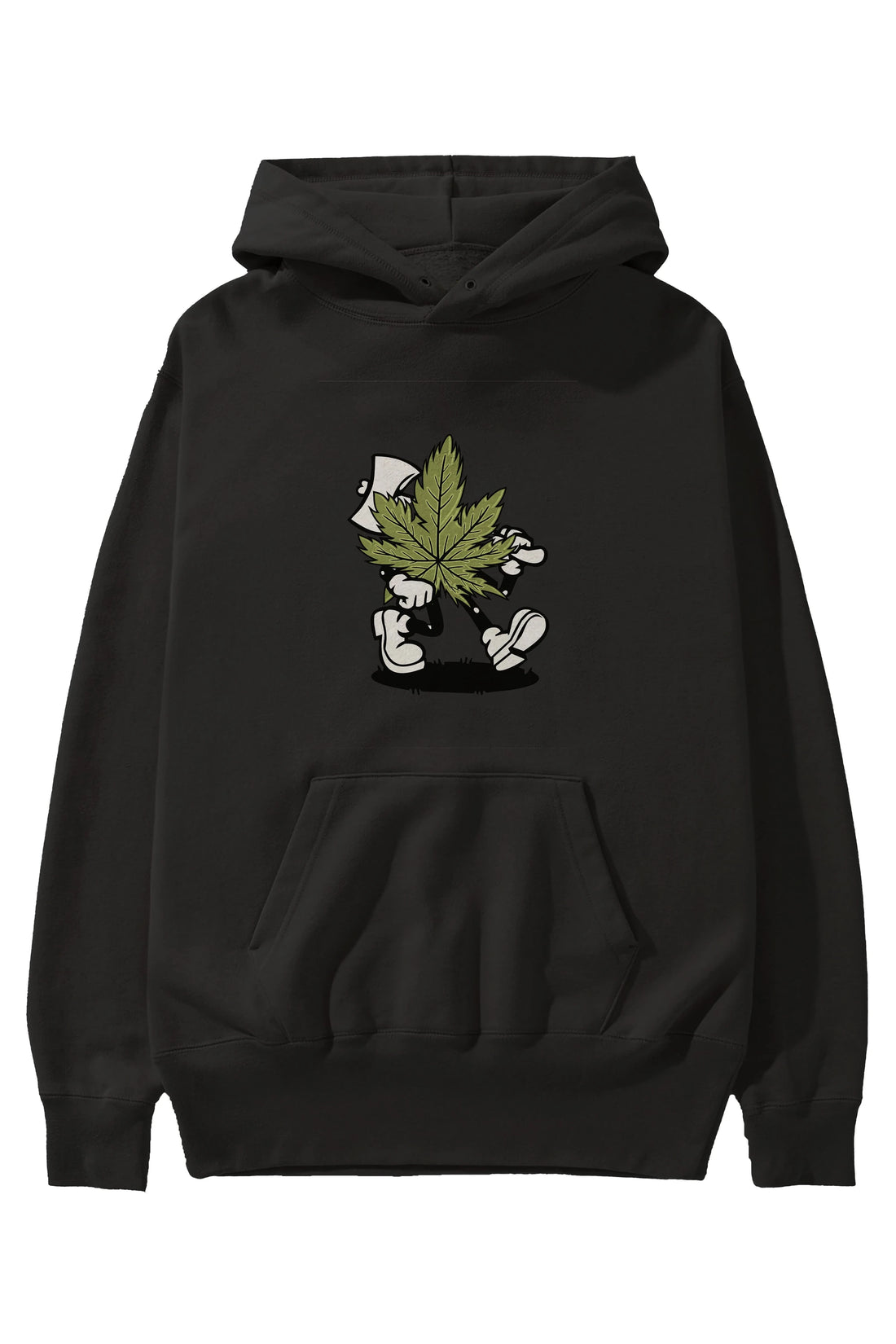 Weed Ön Baskılı Hoodie Oversize Kapüşonlu Sweatshirt Erkek Kadın Unisex