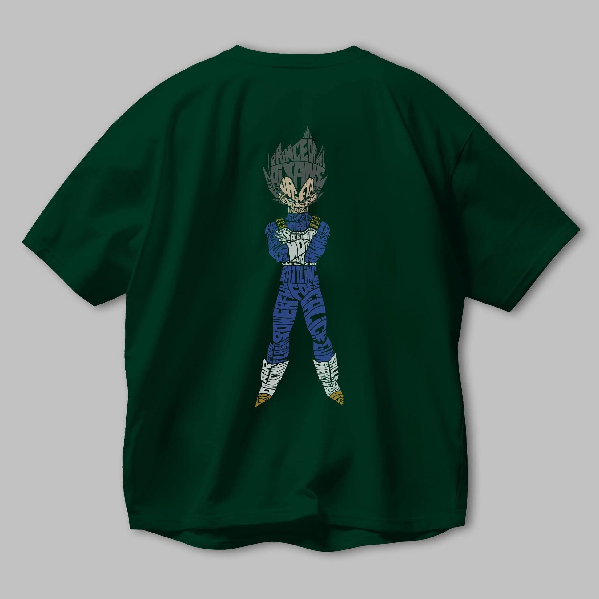 Vegeta Arka Baskılı Oversize t-shirt %100 pamuk Erkek Kadın Unisex