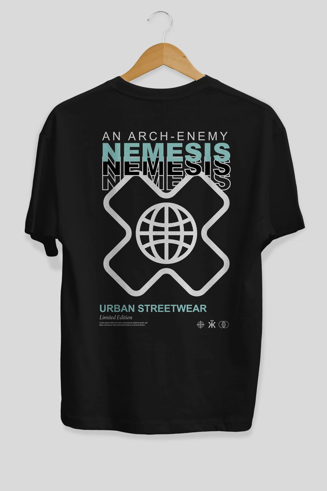 Nemesis Urban Arka Baskılı Oversize t-shirt Erkek Kadın Unisex