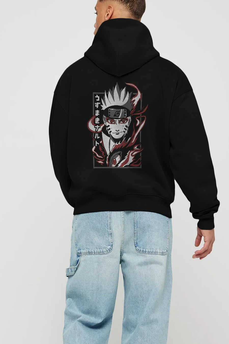 NarutoMod Anime Arka Baskılı Hoodie Oversize Kapüşonlu Sweatshirt Erkek Kadın Unisex