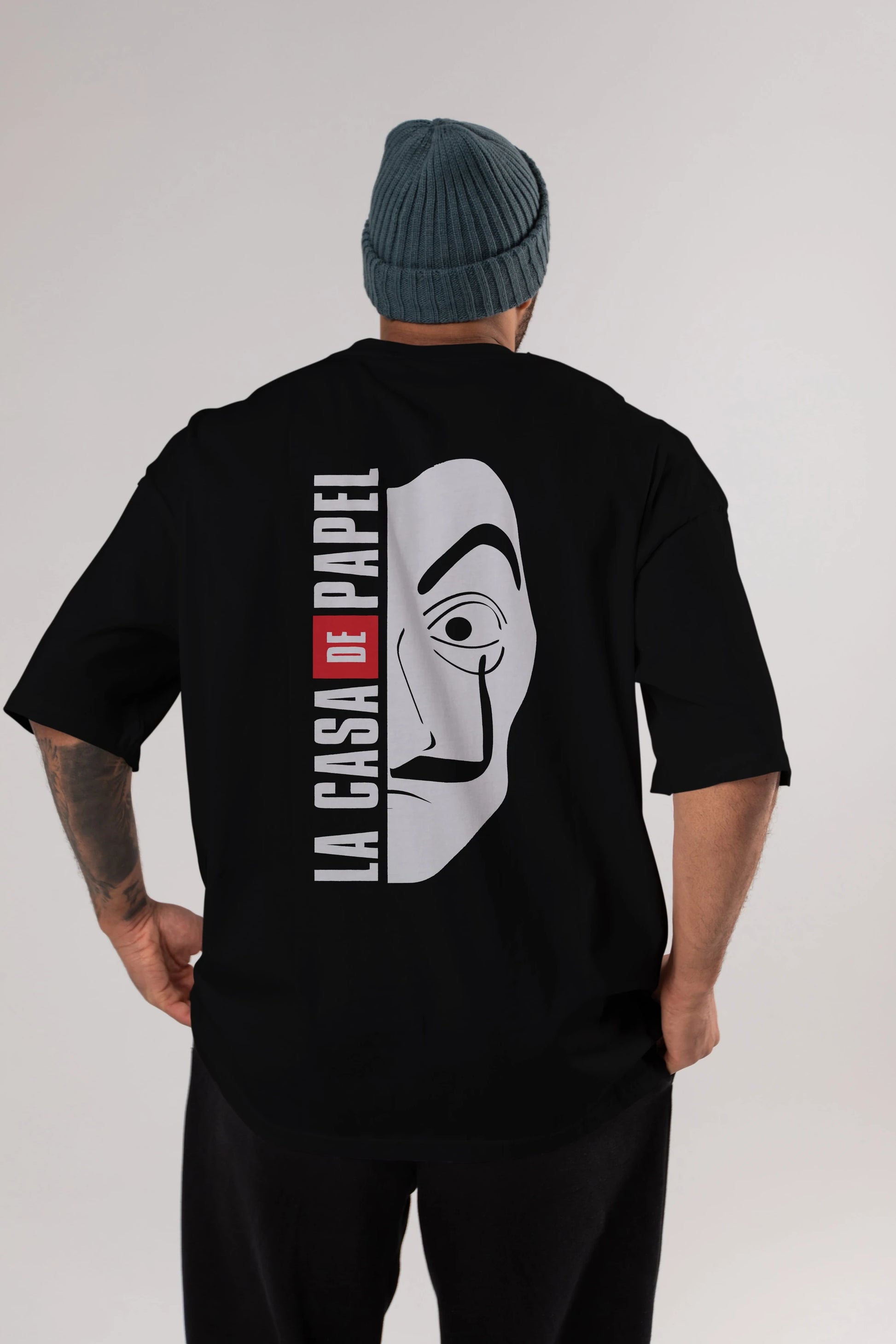La Casa De Papel (3) Arka Baskılı Oversize t-shirt Erkek Kadın Unisex %100 Pamuk Bisiklet Yaka tişort