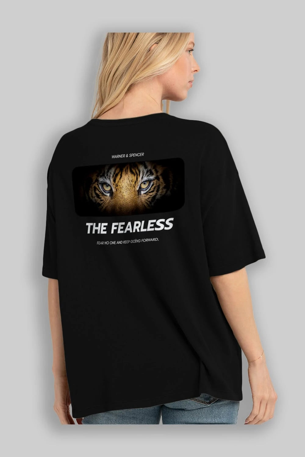 The Fearless Yazılı Arka Baskılı Oversize t-shirt Erkek Kadın Unisex