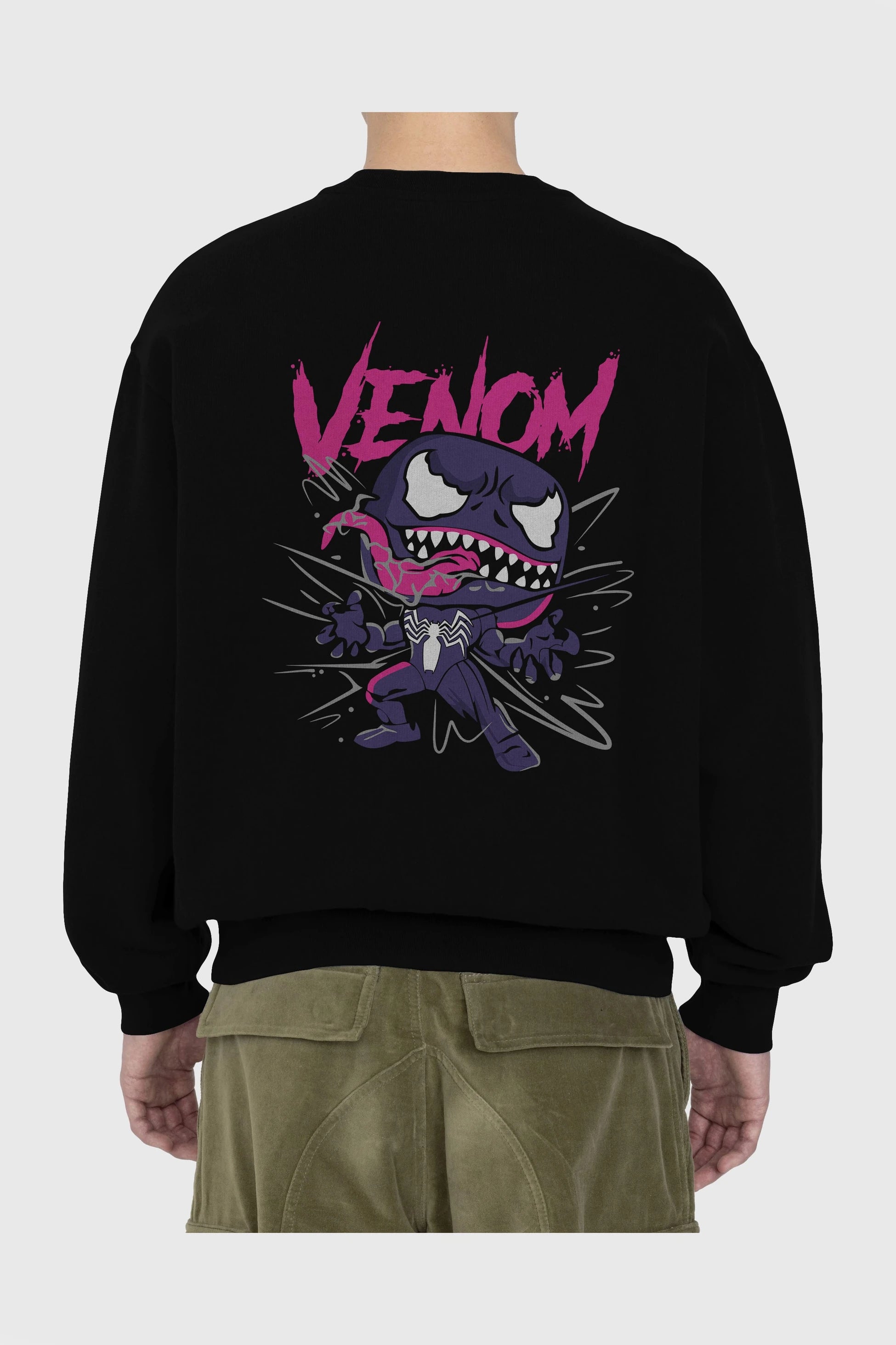Venom (20) Arka Baskılı Oversize Sweatshirt Erkek Kadın Unisex