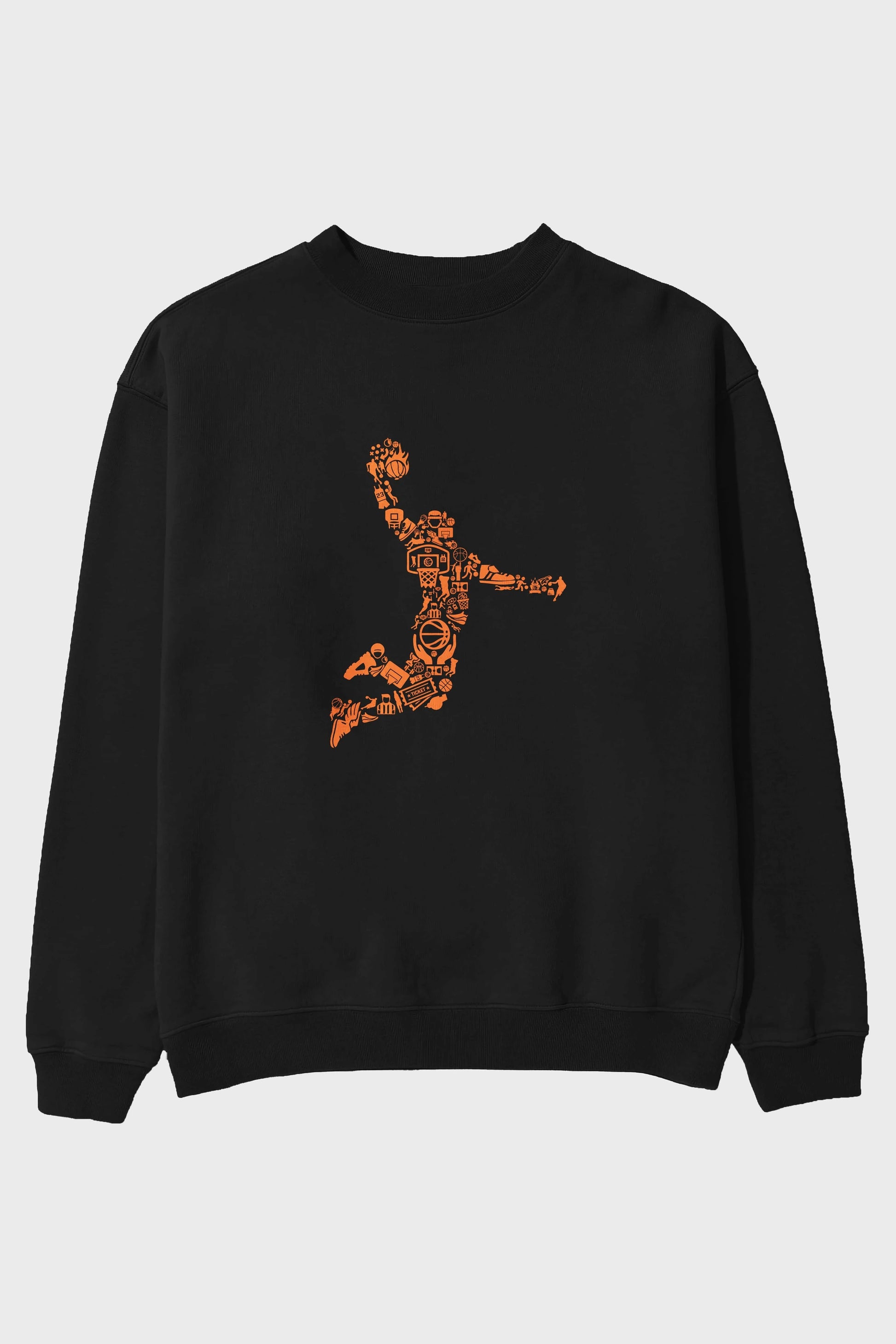 Basketball Player Ön Baskılı Oversize Sweatshirt Erkek Kadın Unisex