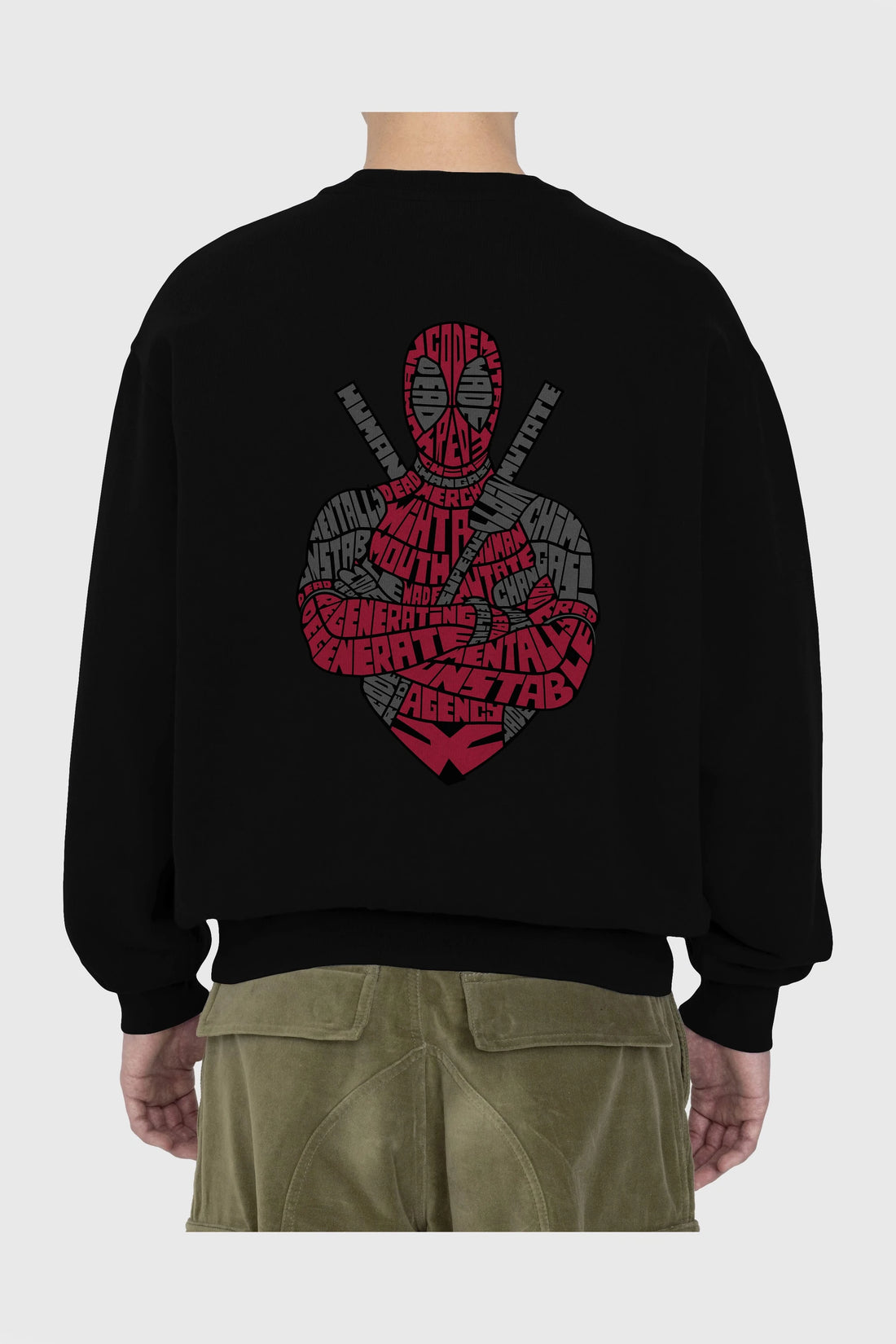 Dead Red Arka Baskılı Oversize Sweatshirt Erkek Kadın Unisex