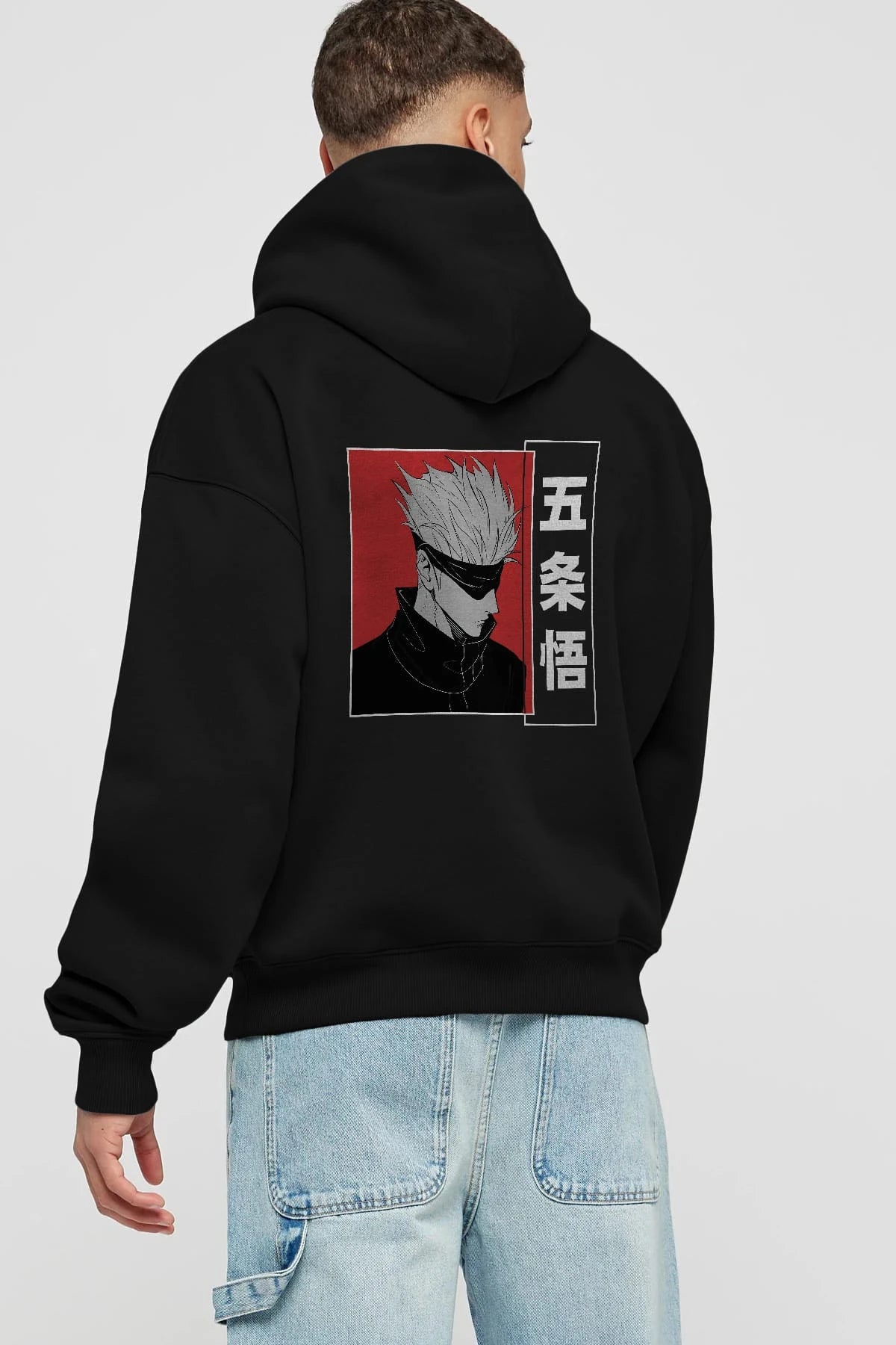 JUJUTSU KAISEN 2 Anime Arka Baskılı Hoodie Oversize Kapüşonlu Sweatshirt Erkek Kadın Unisex