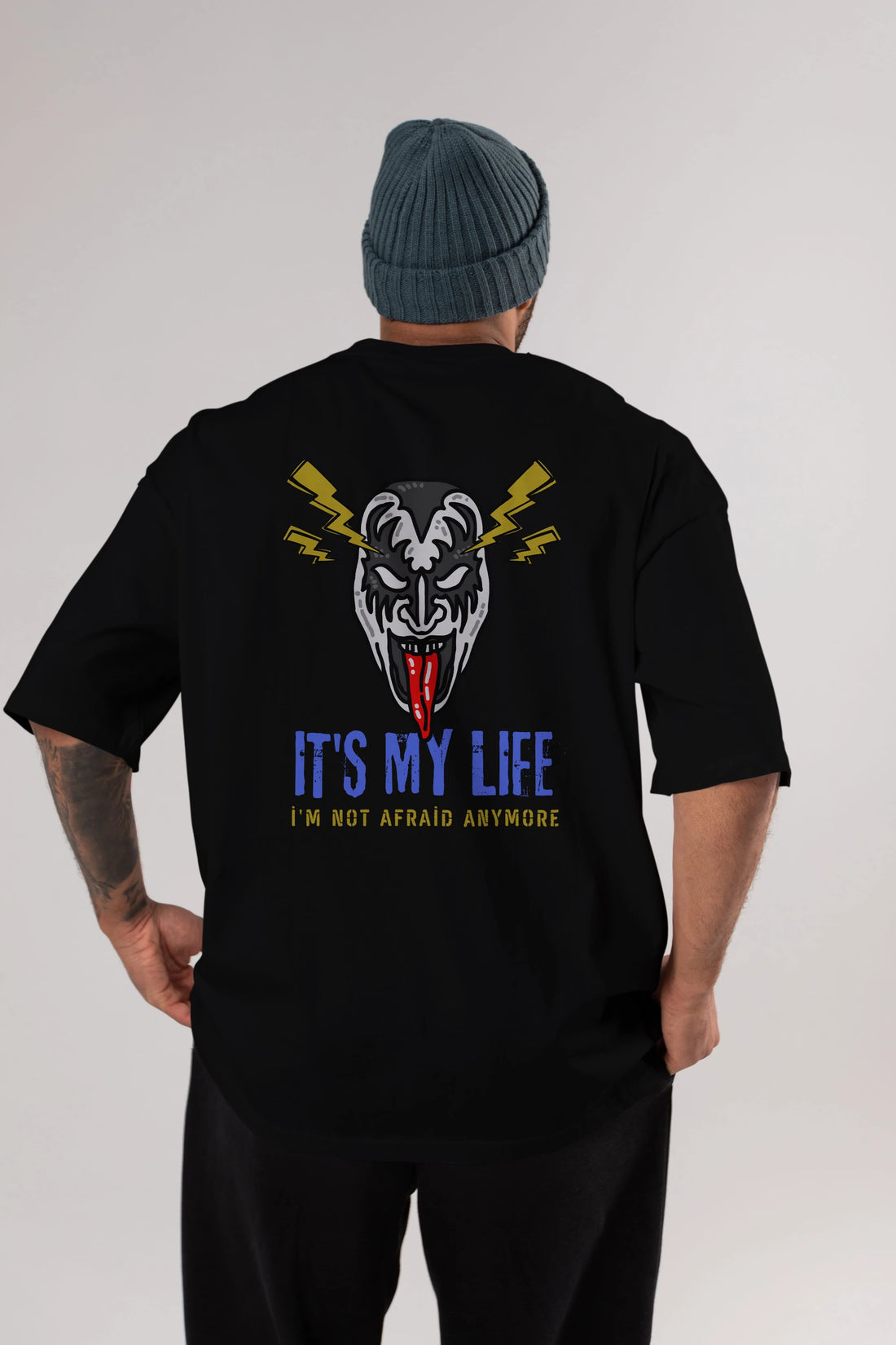 Its My Life Yazılı Arka Baskılı Oversize t-shirt Erkek Kadın Unisex