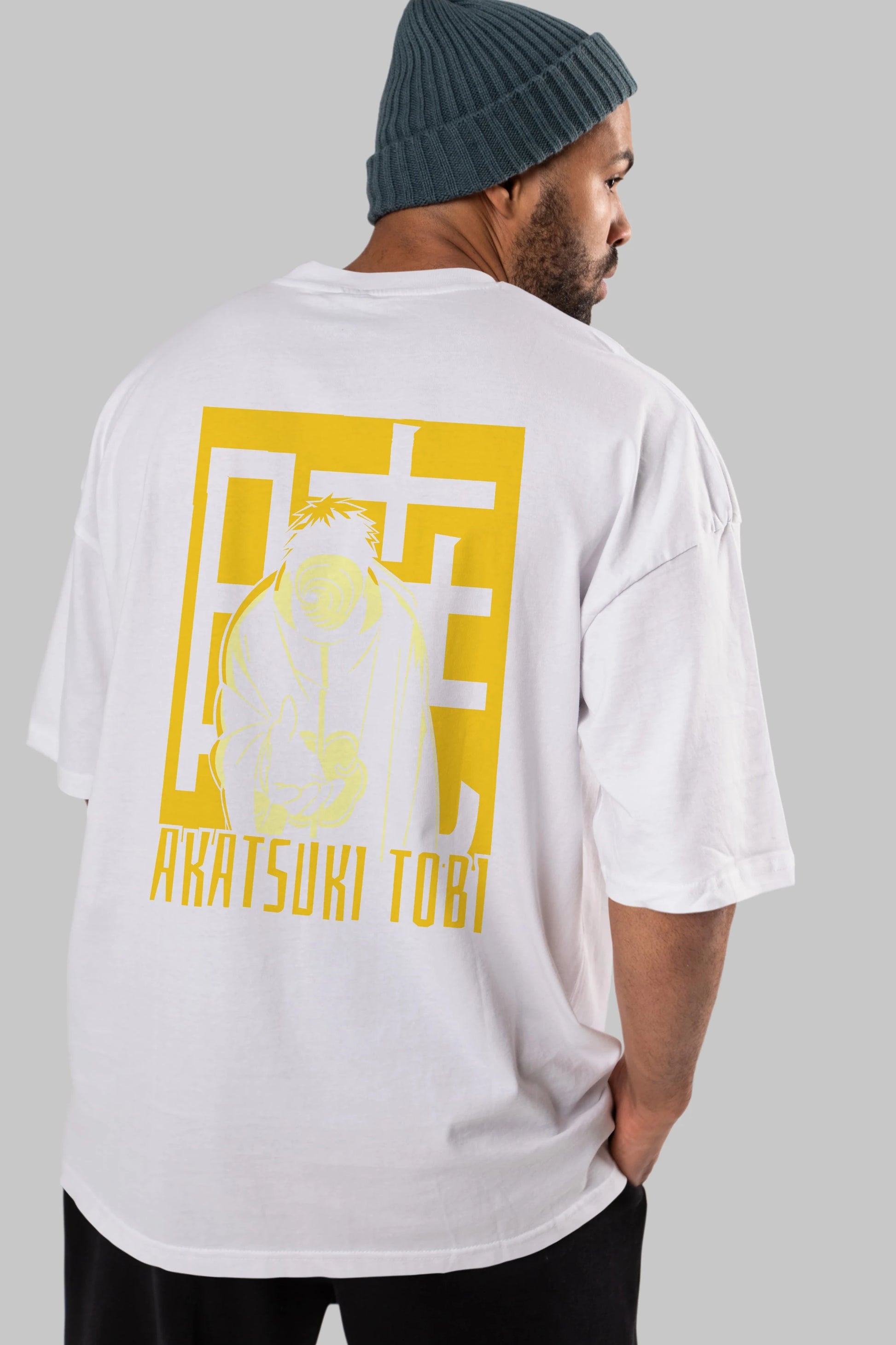 AKATSUKI OBITO NARUTO Anime Arka Baskılı Oversize t-shirt Erkek Kadın Unisex