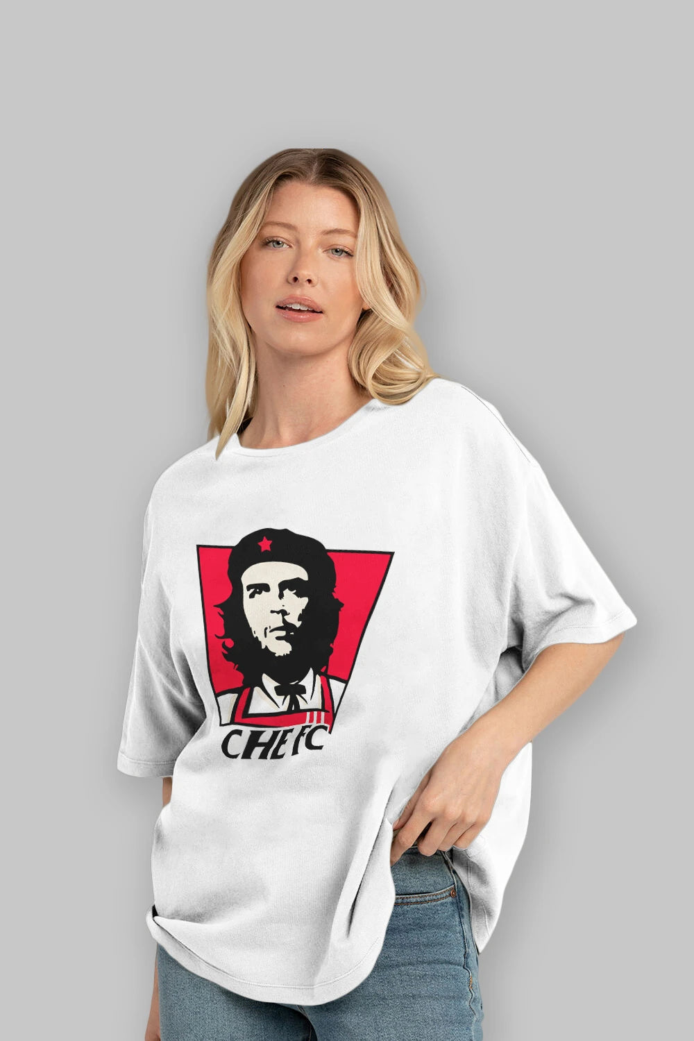 Che FC Ön Baskılı Oversize t-shirt Erkek Kadın Unisex %100 Pamuk Bisiklet Yaka tişort