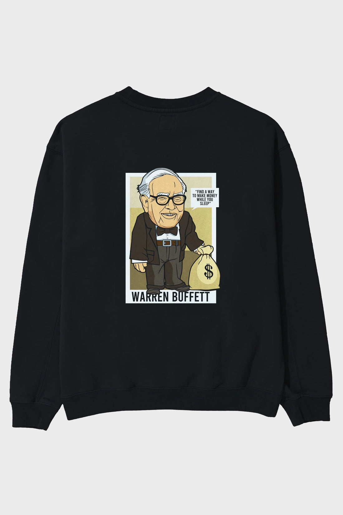 Warren Buffet Up Carl Arka Baskılı Oversize Sweatshirt Erkek Kadın Unisex