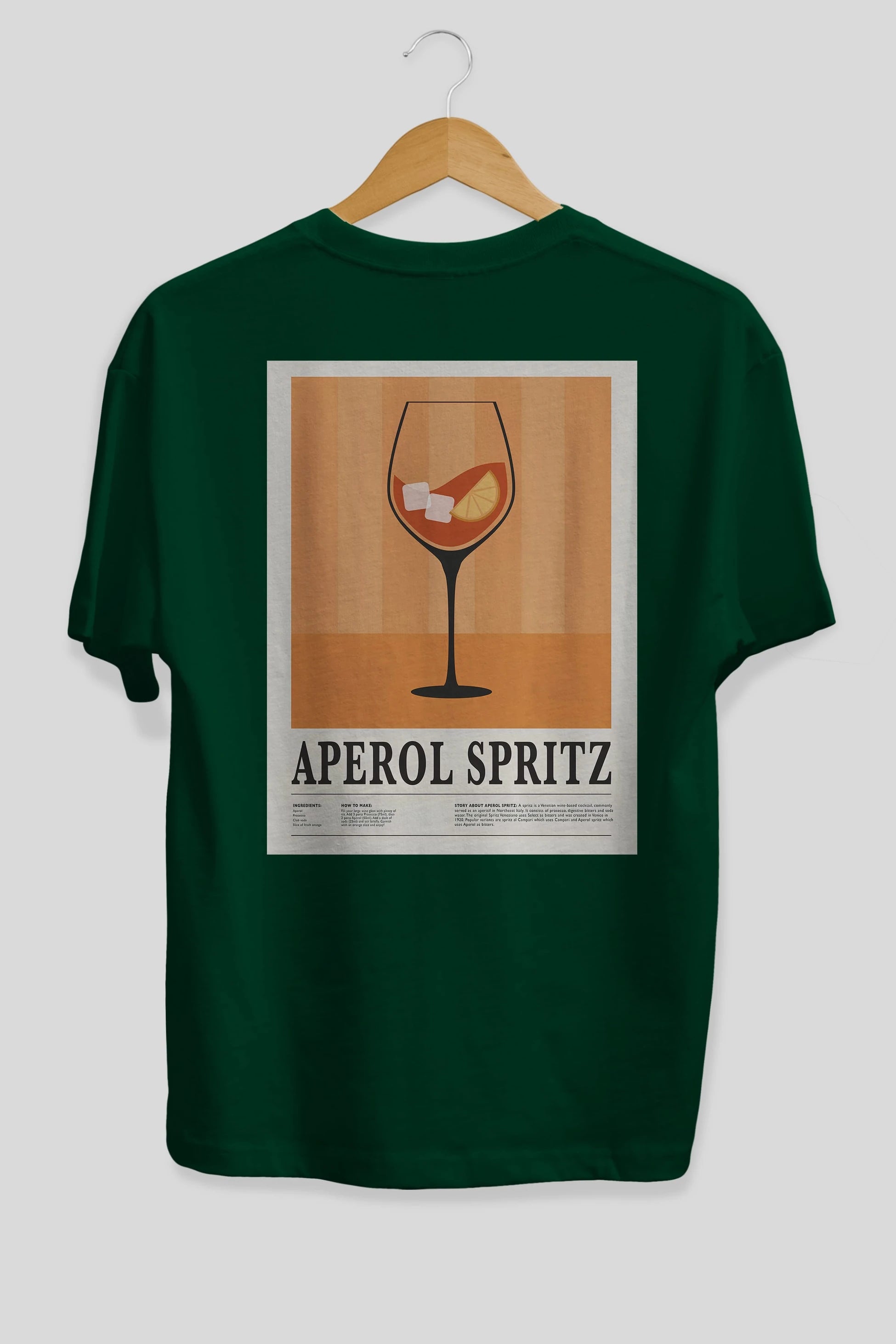 Aperol Spritz 8 Arka Baskılı Oversize t-shirt Erkek Kadın Unisex %100 Pamuk Bisiklet Yaka tişort