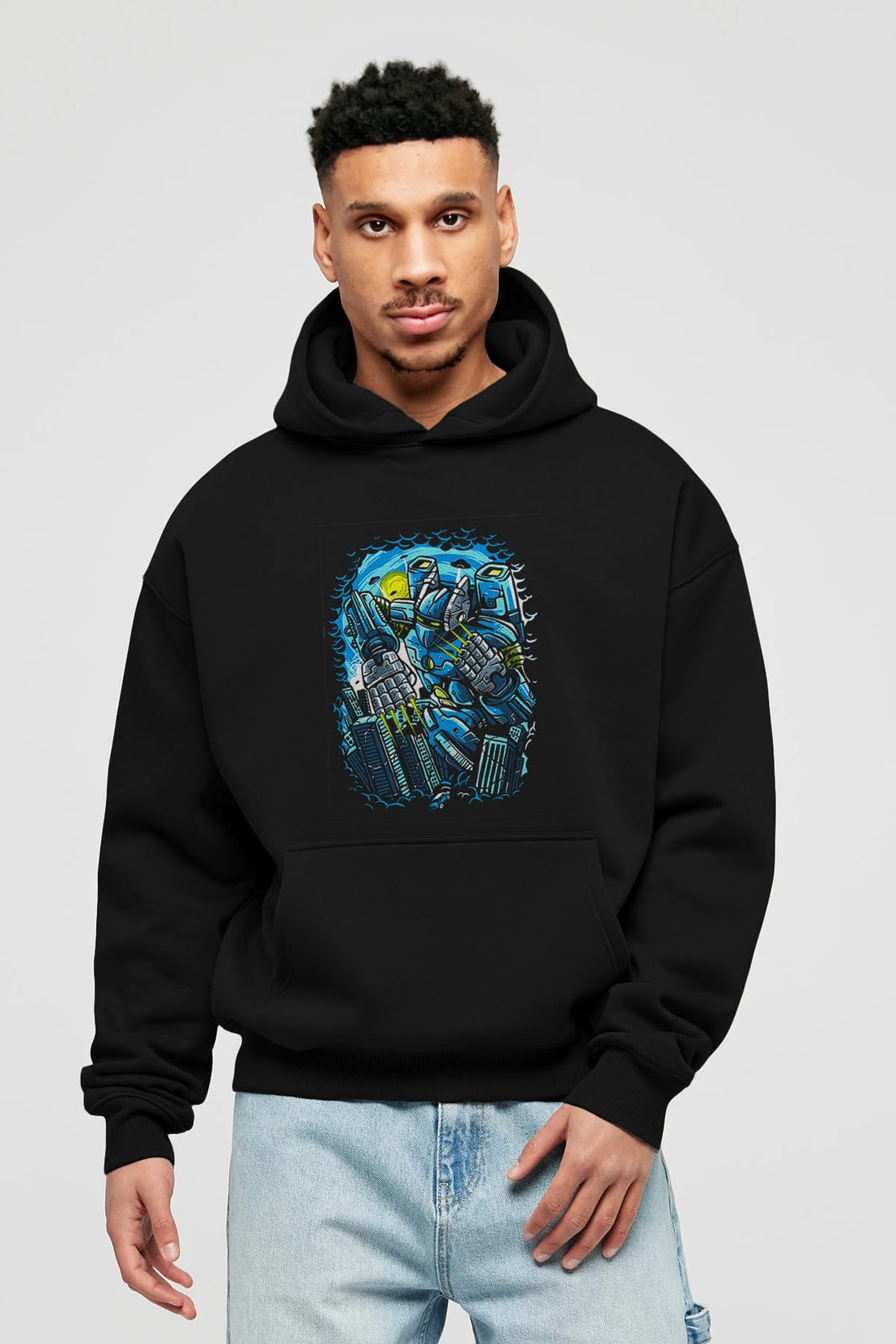 Destroy The City Ön Baskılı Hoodie Oversize Kapüşonlu Sweatshirt Erkek Kadın Unisex