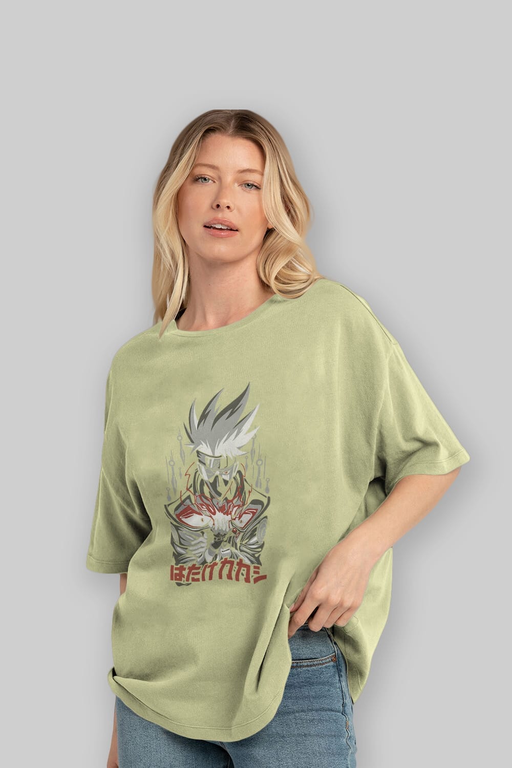 KAKASHI HATAKE NARUTO 1 Anime Ön Baskılı Oversize t-shirt %100 pamuk Erkek Kadın Unisex