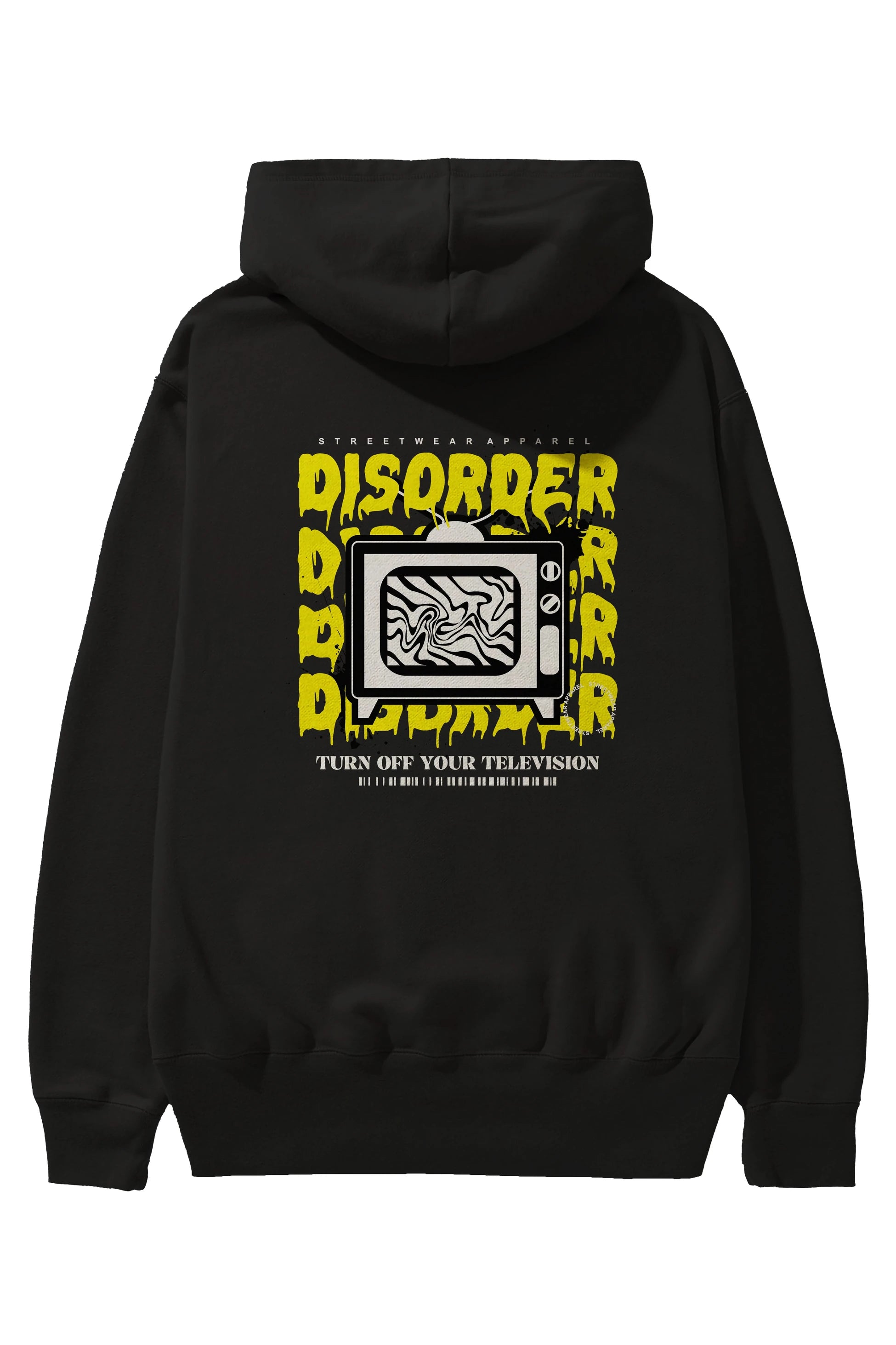 Disorder Streetwear Arka Baskılı Hoodie Oversize Kapüşonlu Sweatshirt Erkek Kadın Unisex