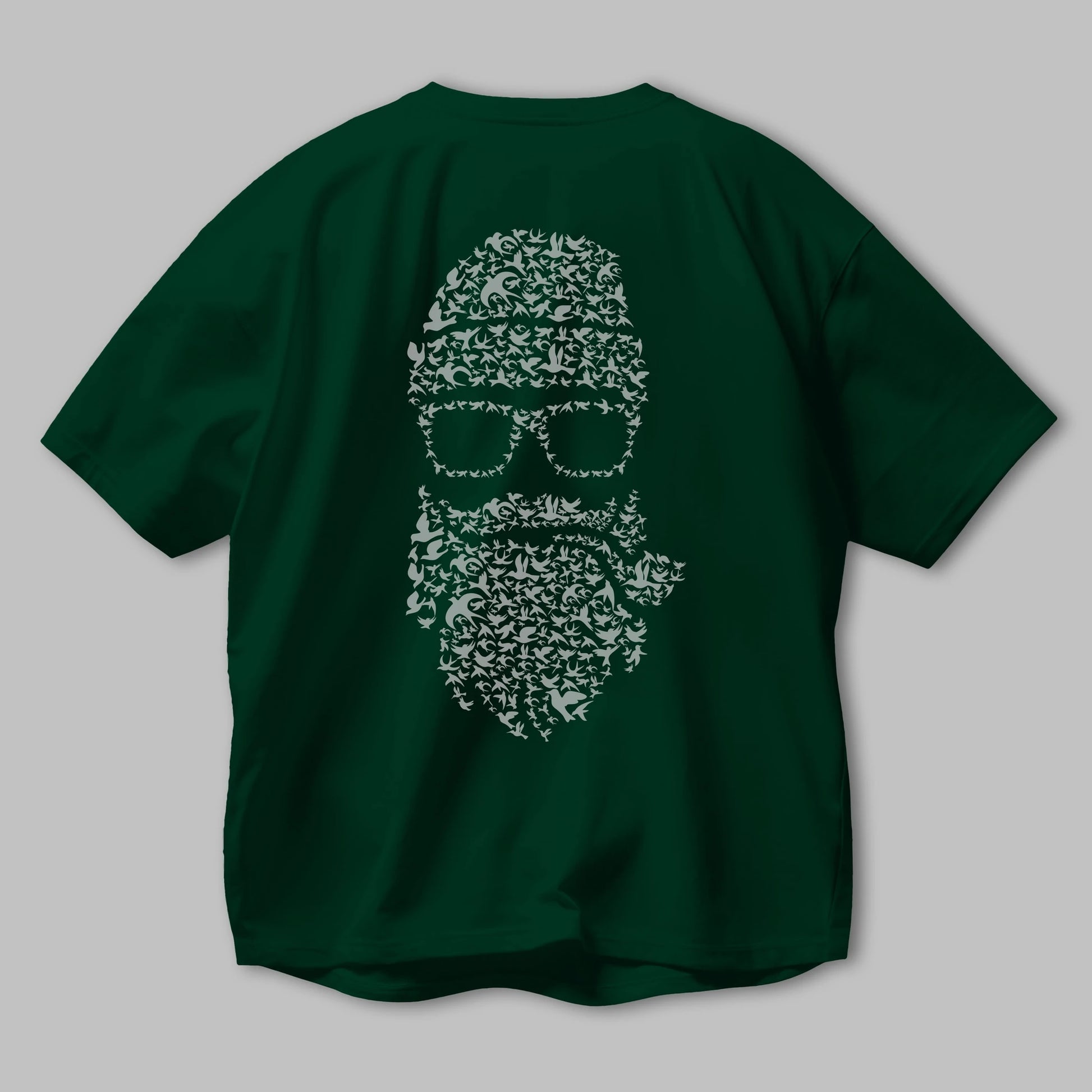 Birds Beard Arka Baskılı Oversize t-shirt %100 pamuk Erkek Kadın Unisex