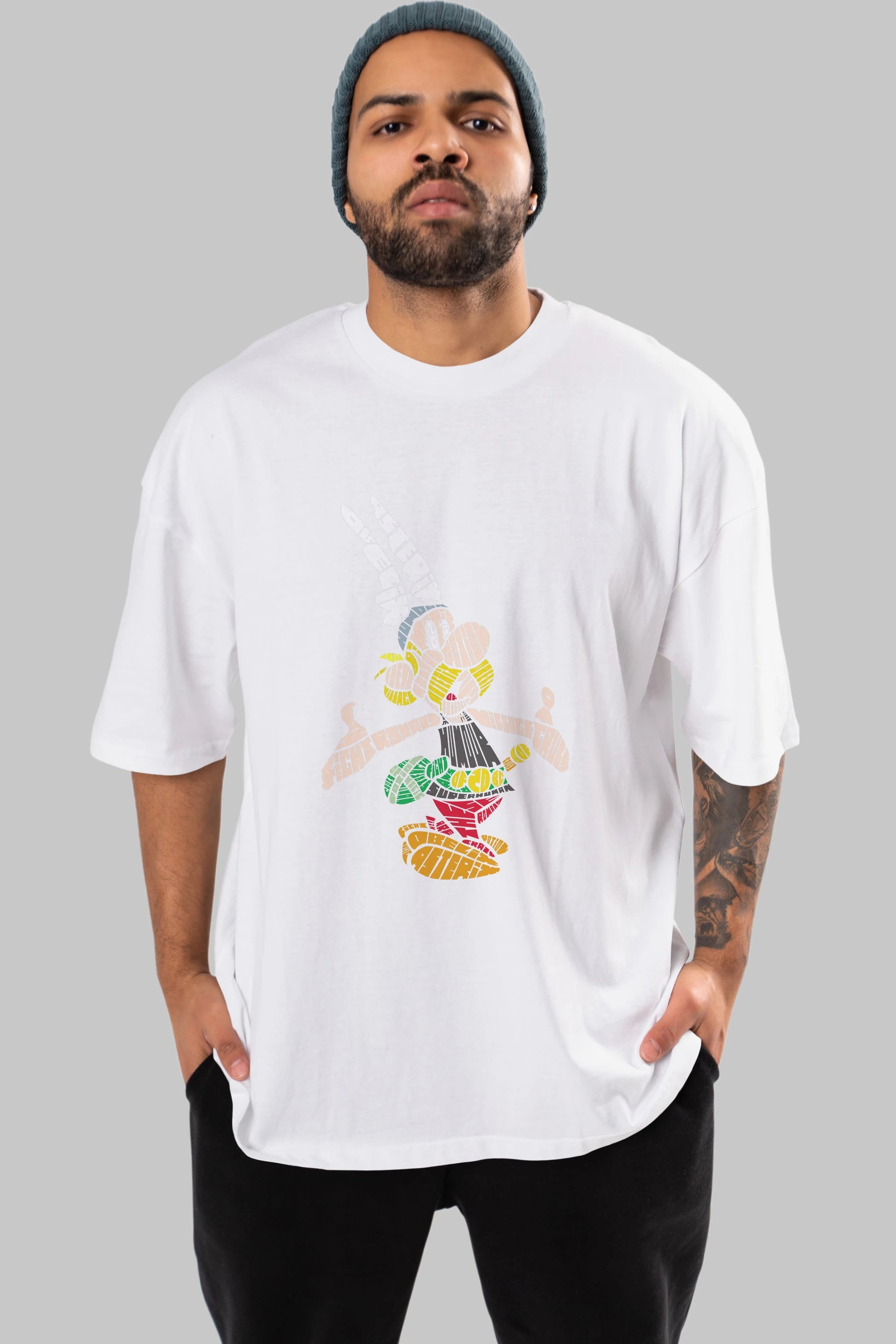 Asterix Ön Baskılı Oversize t-shirt %100 pamuk Erkek Kadın Unisex