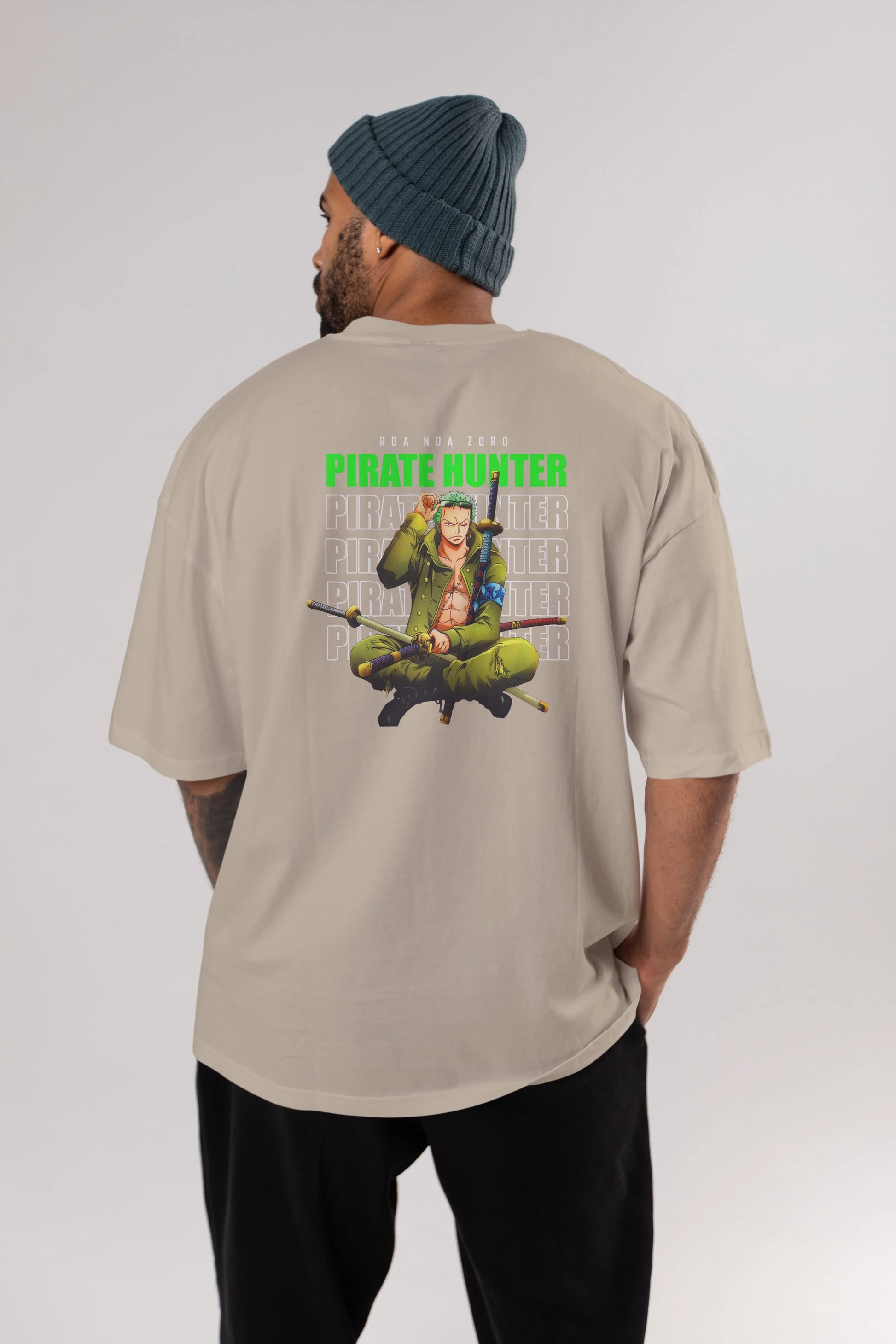 Roronoa Zoro 4 Anime Arka Baskılı Oversize t-shirt Erkek Kadın Unisex %100 pamuk tişort