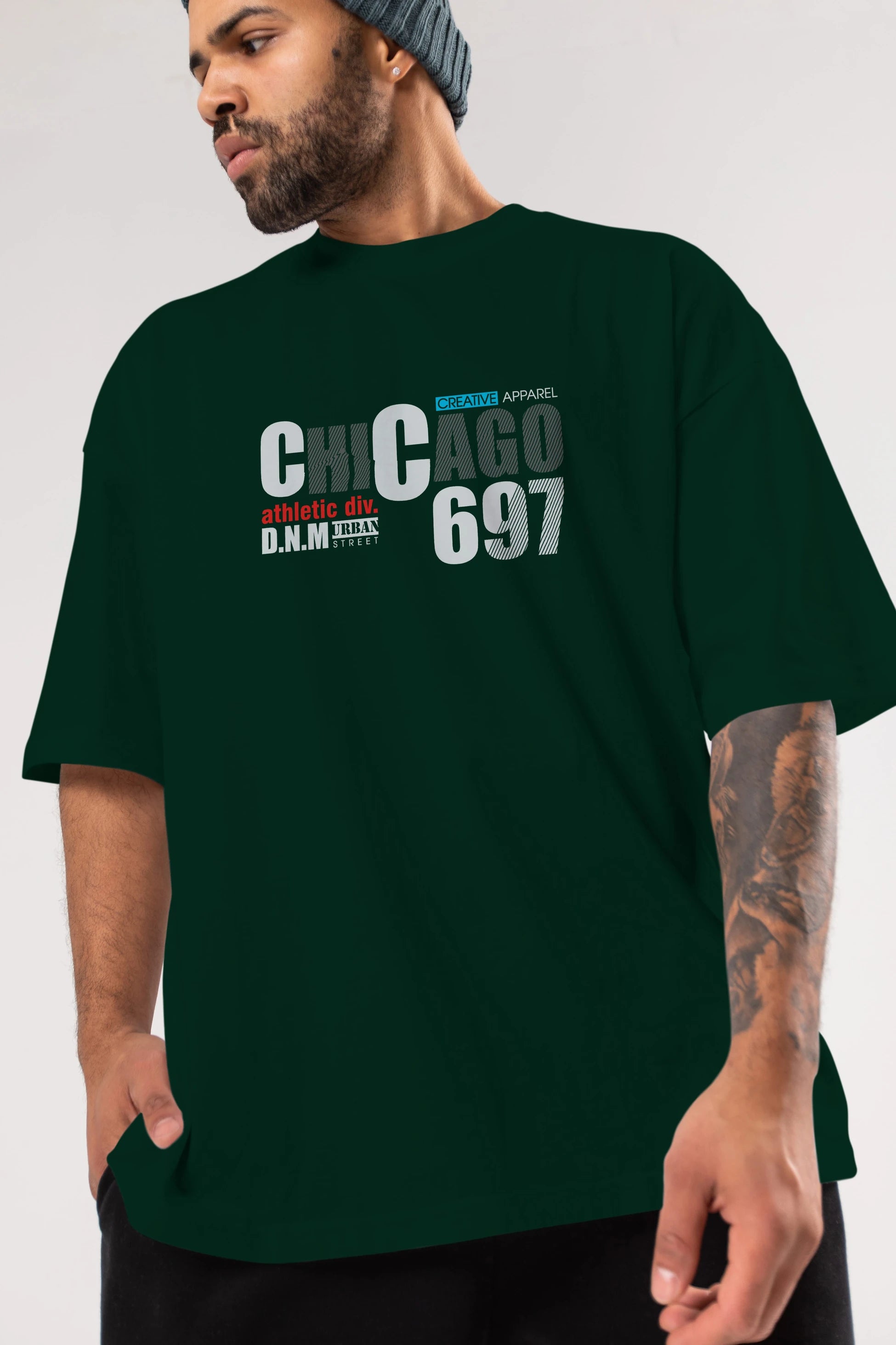 Chicago 697 Ön Baskılı Oversize t-shirt Erkek Kadın Unisex