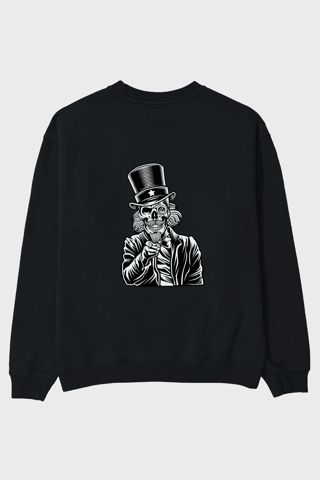 I Want You Skull Arka Baskılı Oversize Sweatshirt Erkek Kadın Unisex