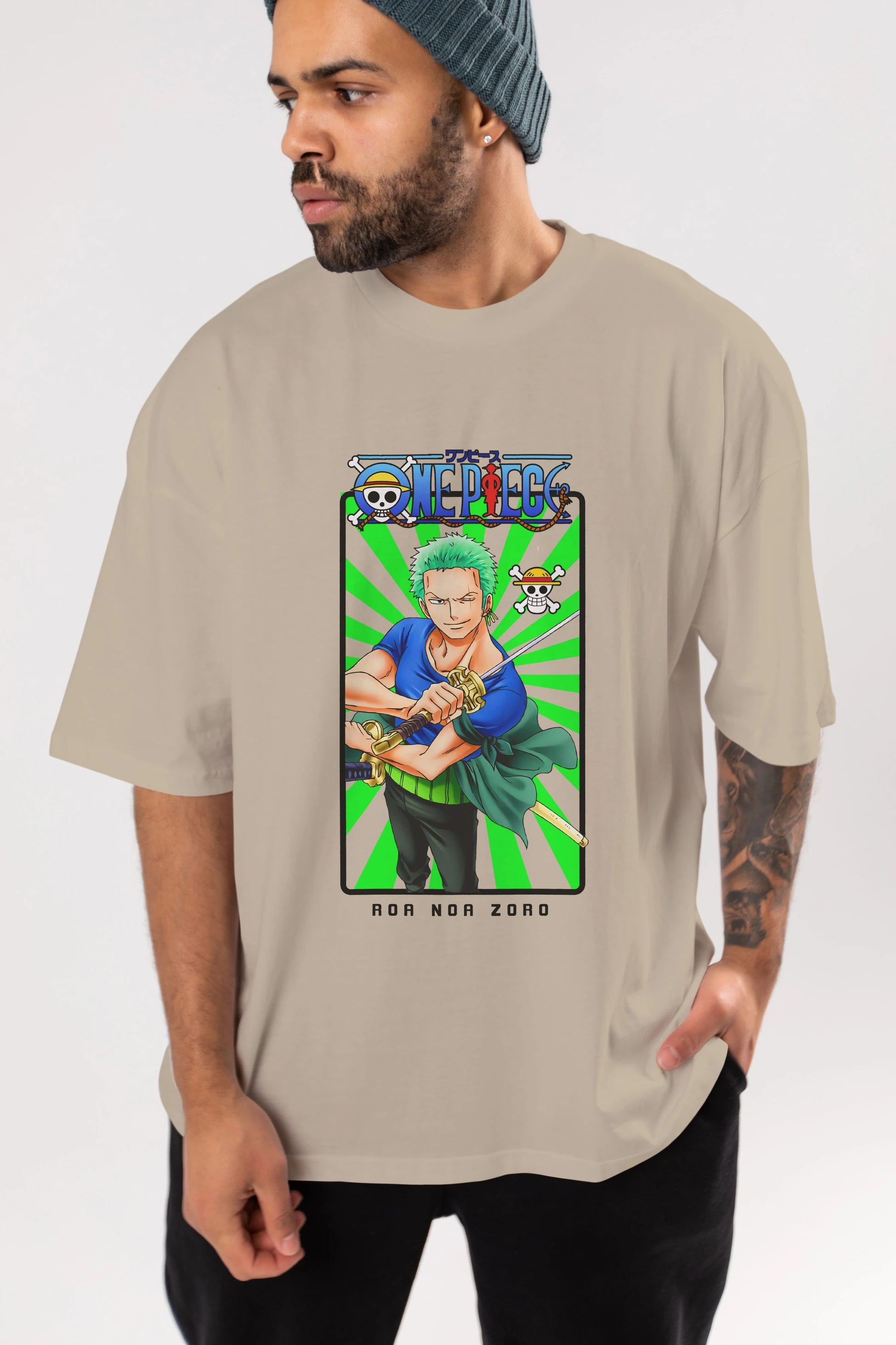 Roronoa Zoro 6 Anime Ön Baskılı Oversize t-shirt Erkek Kadın Unisex