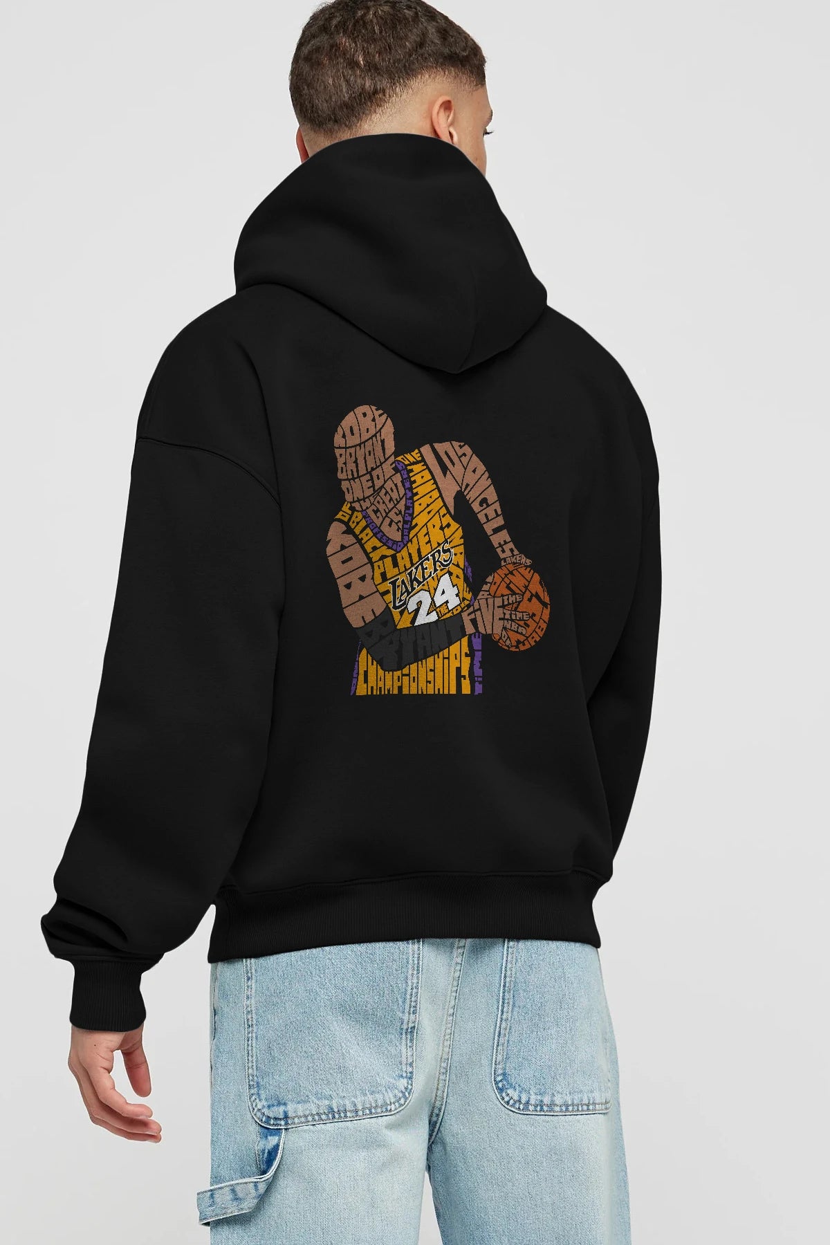 Kobe Bryant Arka Baskılı Hoodie Oversize Kapüşonlu Sweatshirt Erkek Kadın Unisex