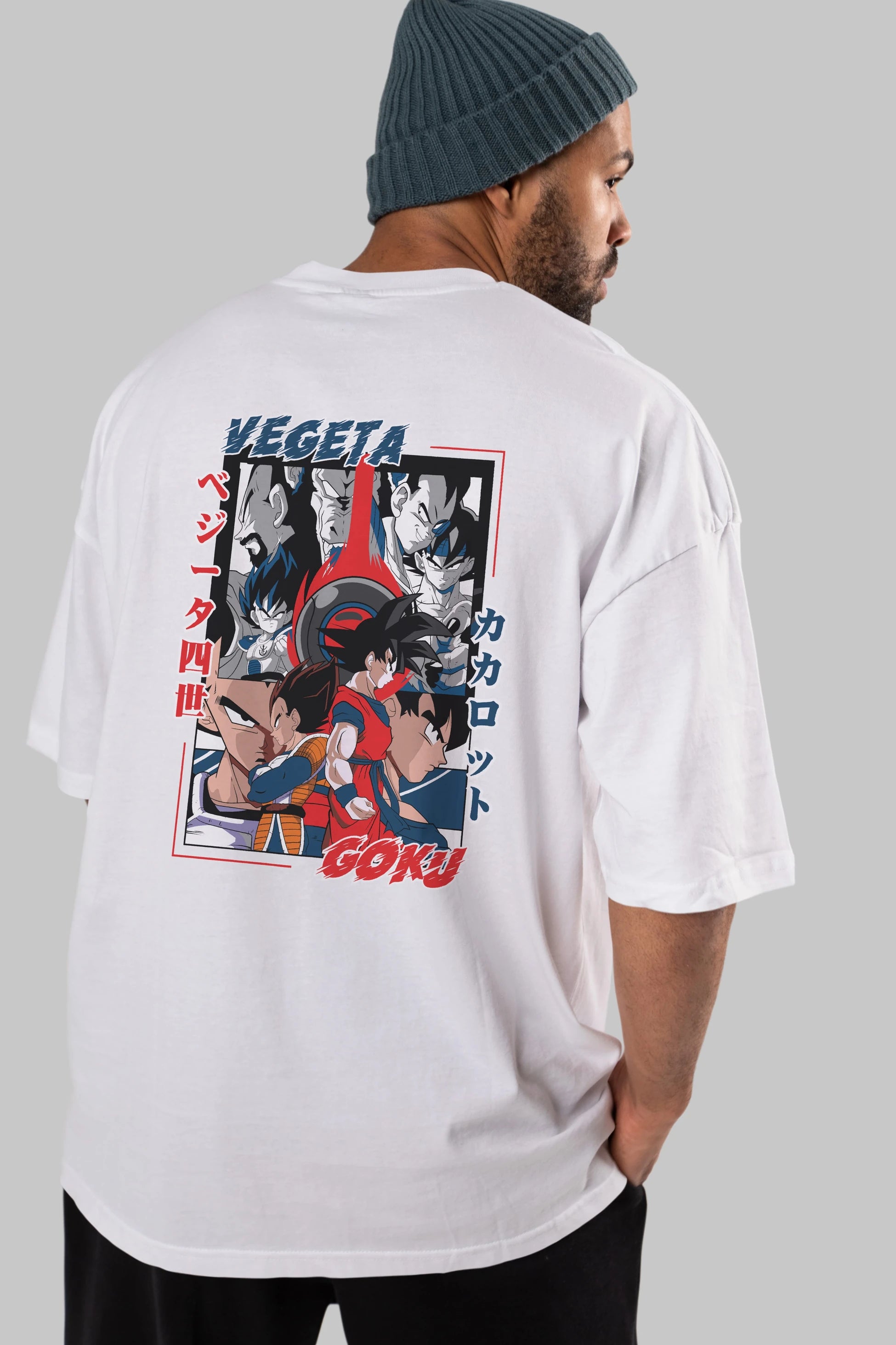 VEGETA VS GOKU Anime Arka Baskılı Oversize t-shirt Erkek Kadın Unisex