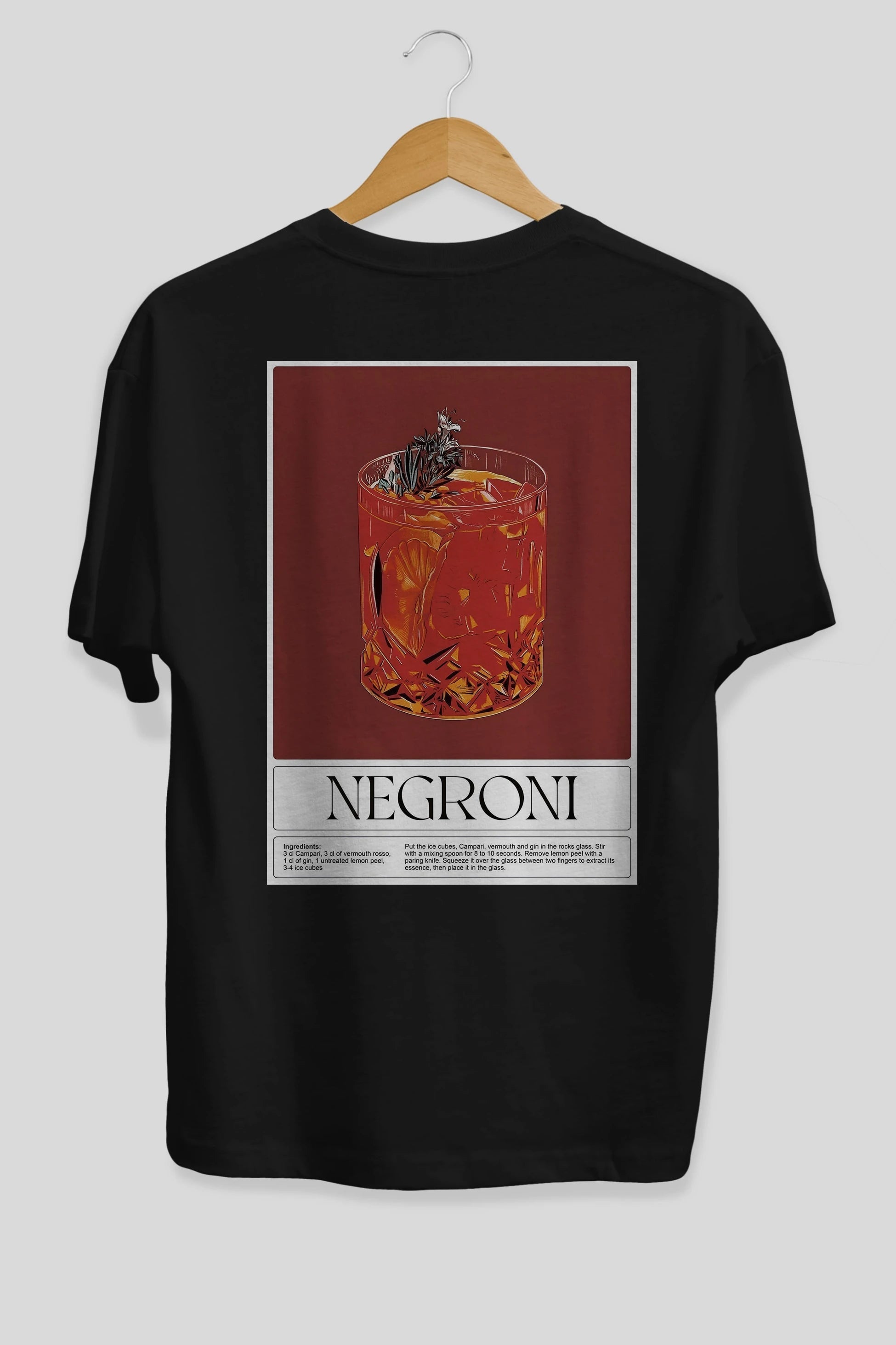 Negroni 2 Arka Baskılı Oversize t-shirt Erkek Kadın Unisex %100 Pamuk Bisiklet Yaka tişort