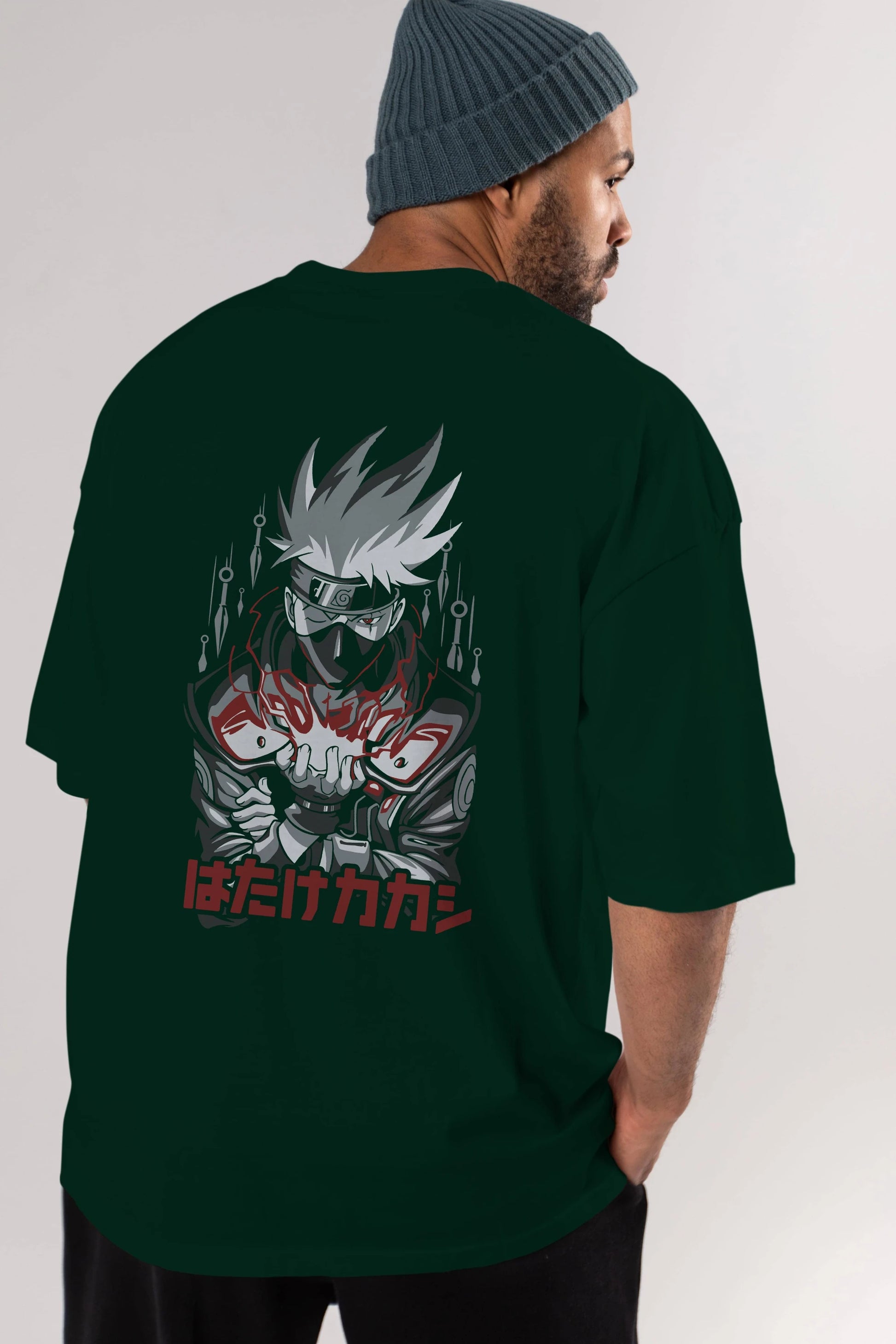 KAKASHI HATAKE NARUTO 1 Anime Arka Baskılı Oversize t-shirt Erkek Kadın Unisex