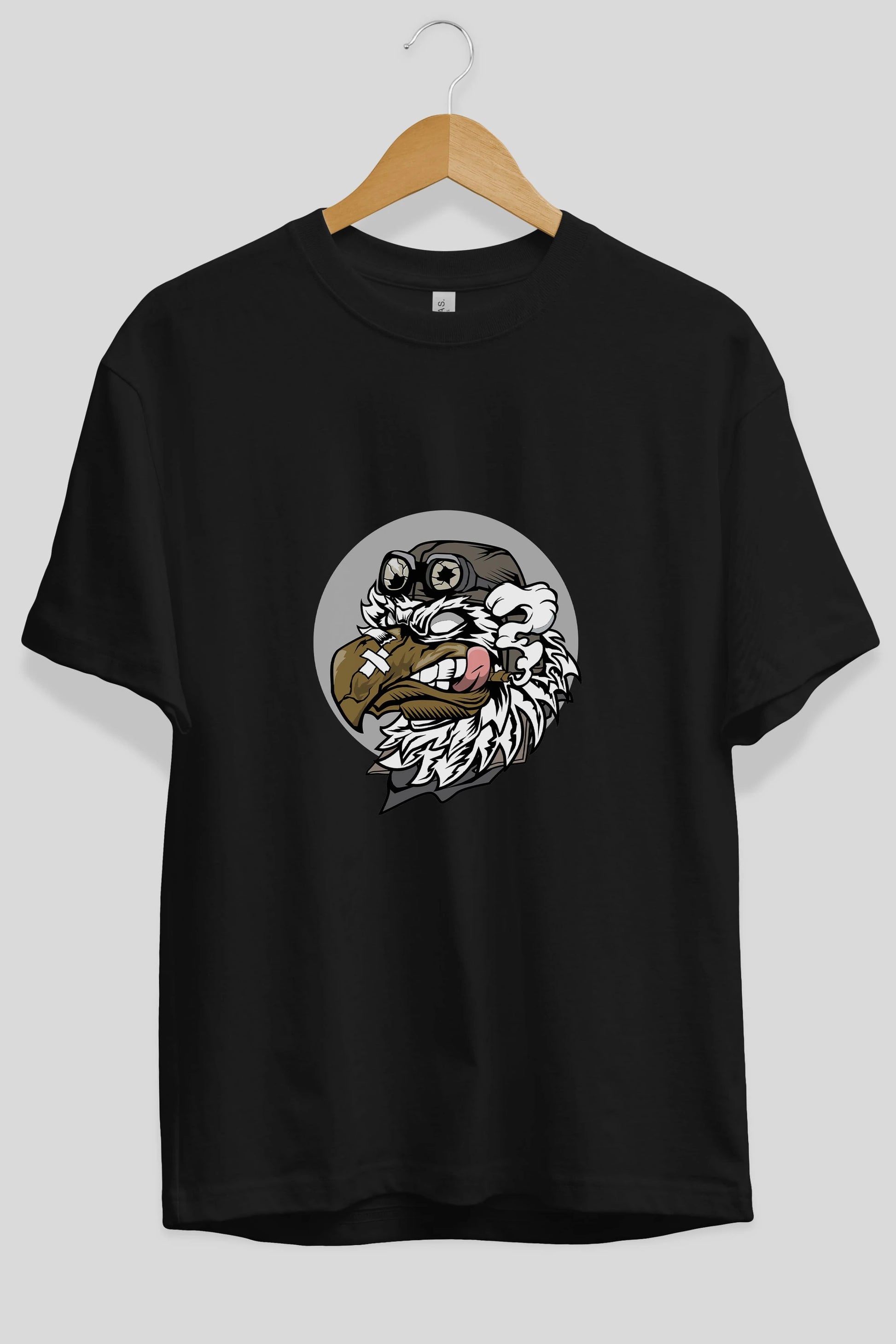 Bird Pilot Ön Baskılı Oversize t-shirt Erkek Kadın Unisex %100 Pamuk tişort