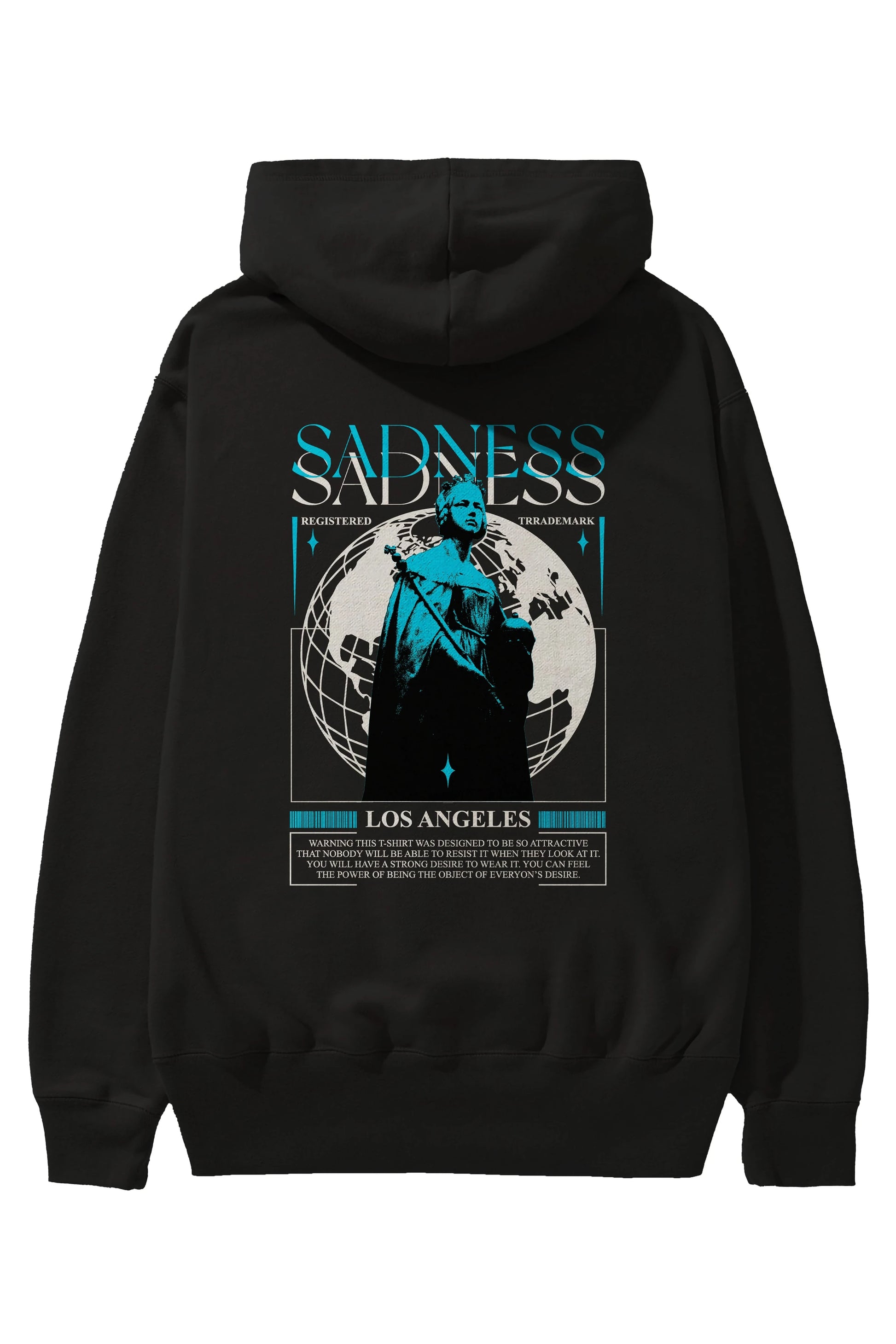 Sadness Los Angeles Arka Baskılı Hoodie Oversize Kapüşonlu Sweatshirt Erkek Kadın Unisex