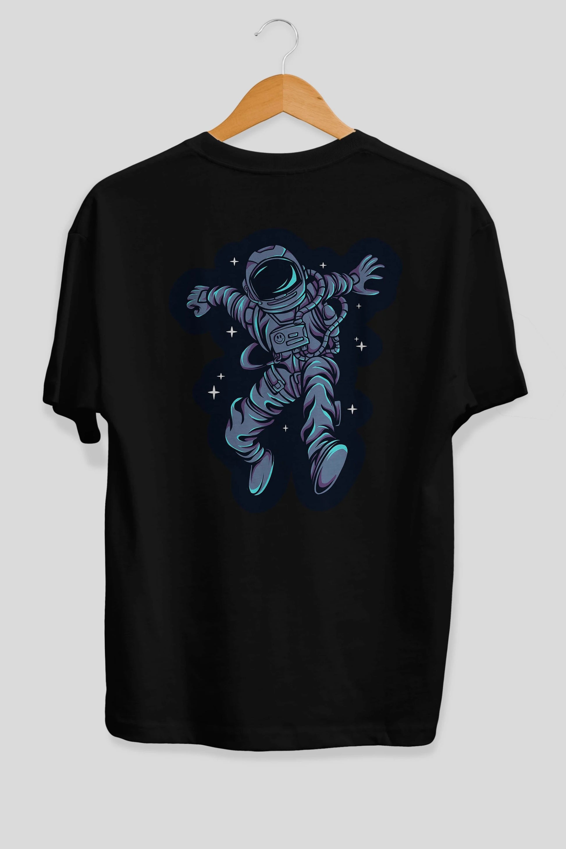 Astrostars sticker Arka Baskılı Oversize t-shirt Erkek Kadın Unisex