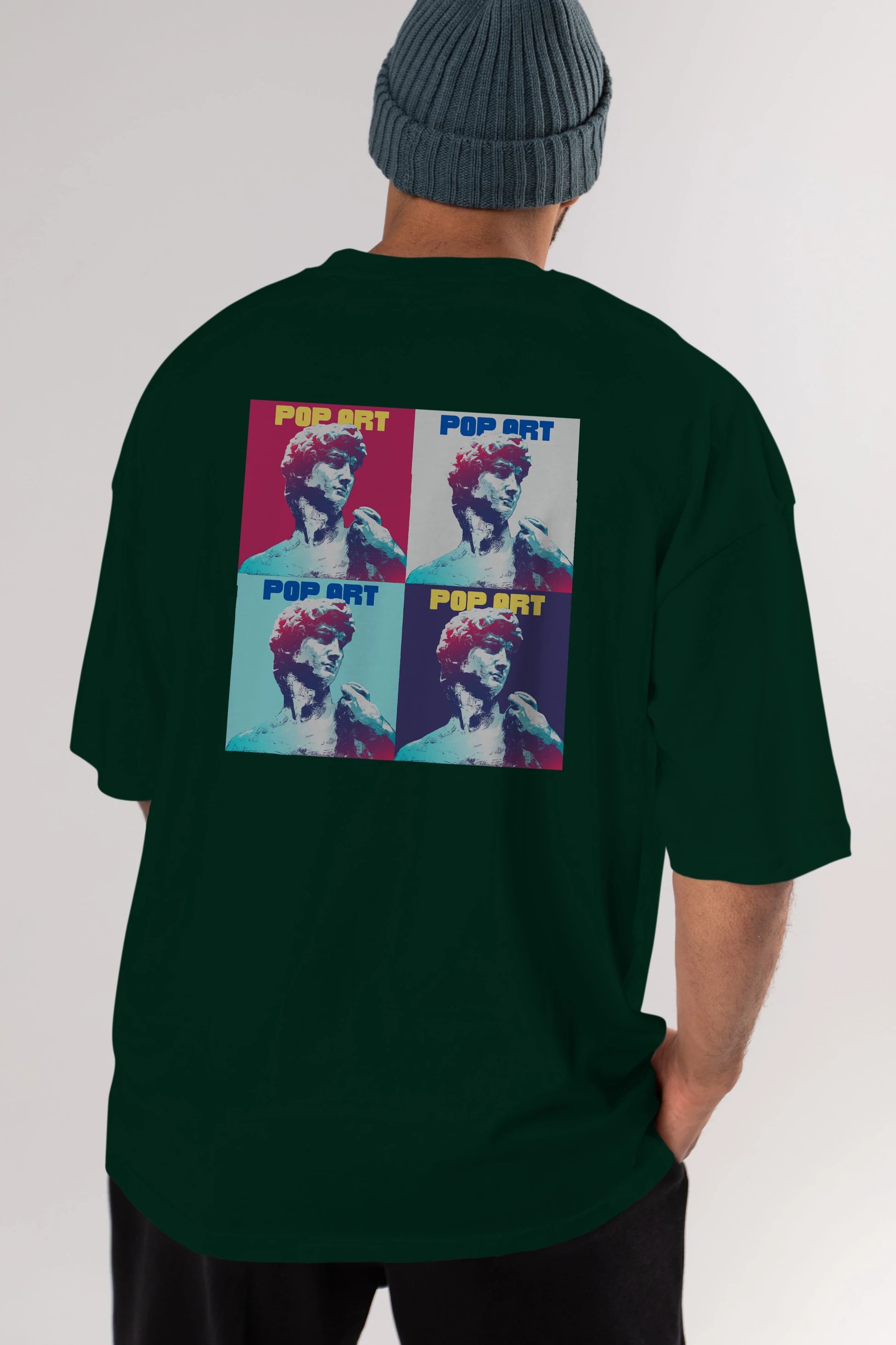Creative Pop Art Arka Baskılı Oversize t-shirt Erkek Kadın Unisex