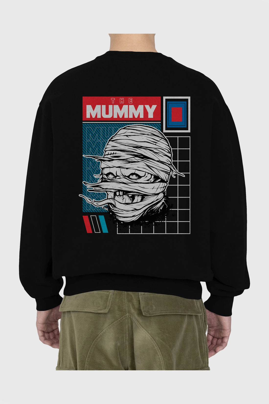 The Mummy Arka Baskılı Oversize Sweatshirt Erkek Kadın Unisex