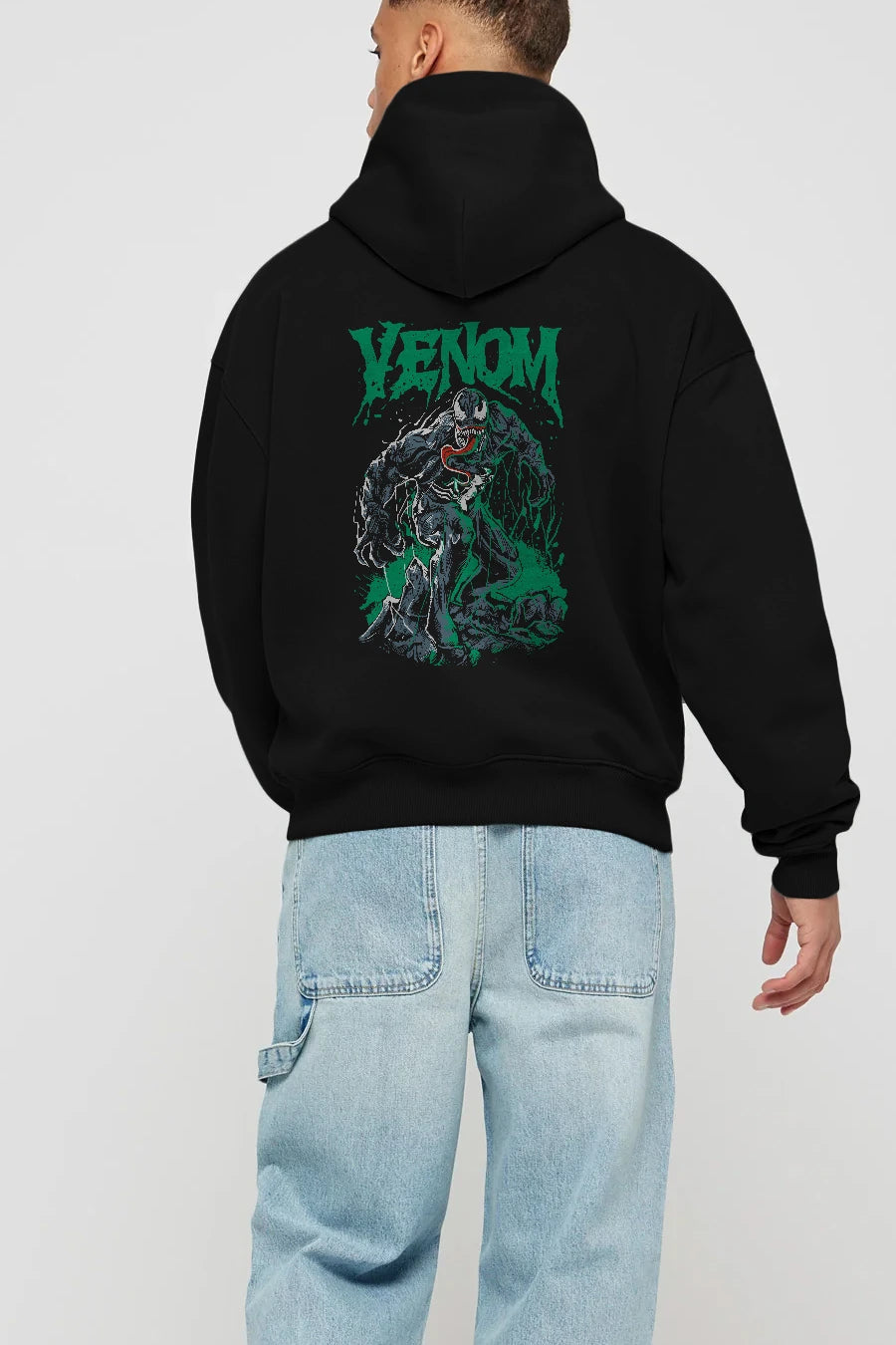 Venom (3) Arka Baskılı Hoodie Oversize Kapüşonlu Sweatshirt Erkek Kadın Unisex